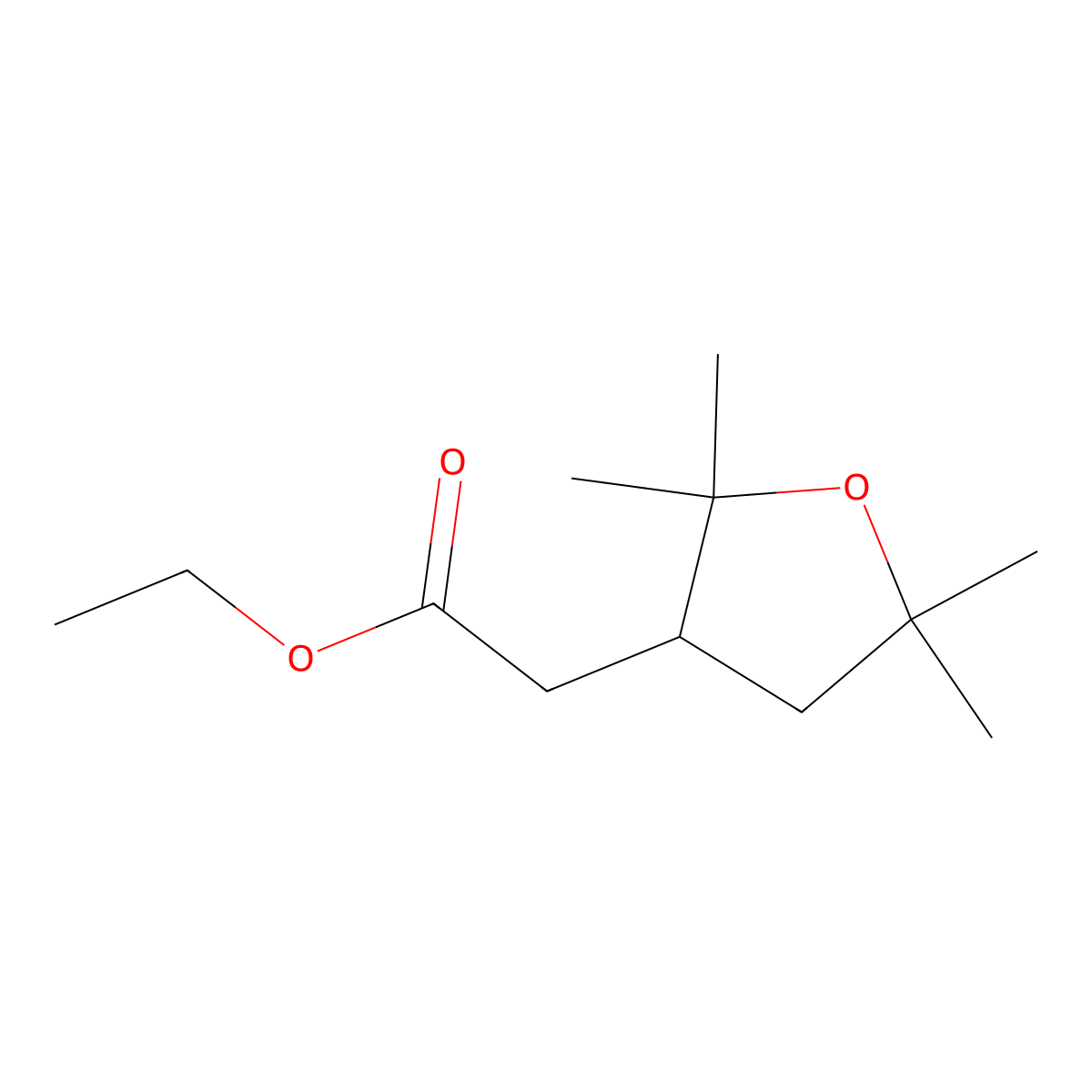 Ethyl 2-(2,2,5,5-tetramethyloxolan-3-yl)acetate molecular structure, CAS 59056-42-7
