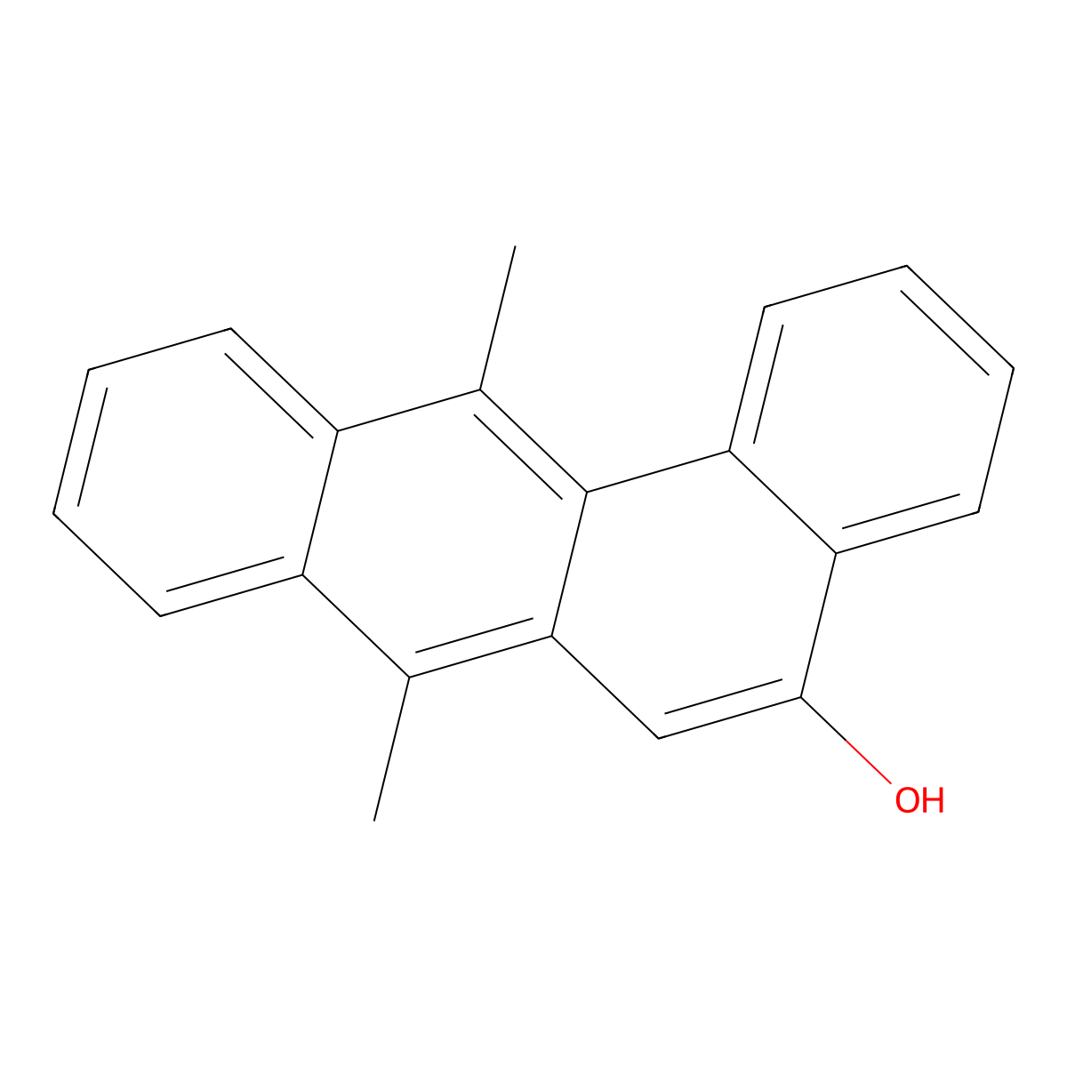 BENZ(a)ANTHRACEN-5-OL, 7,12-DIMETHYL- molecular structure, CAS 59056-51-8