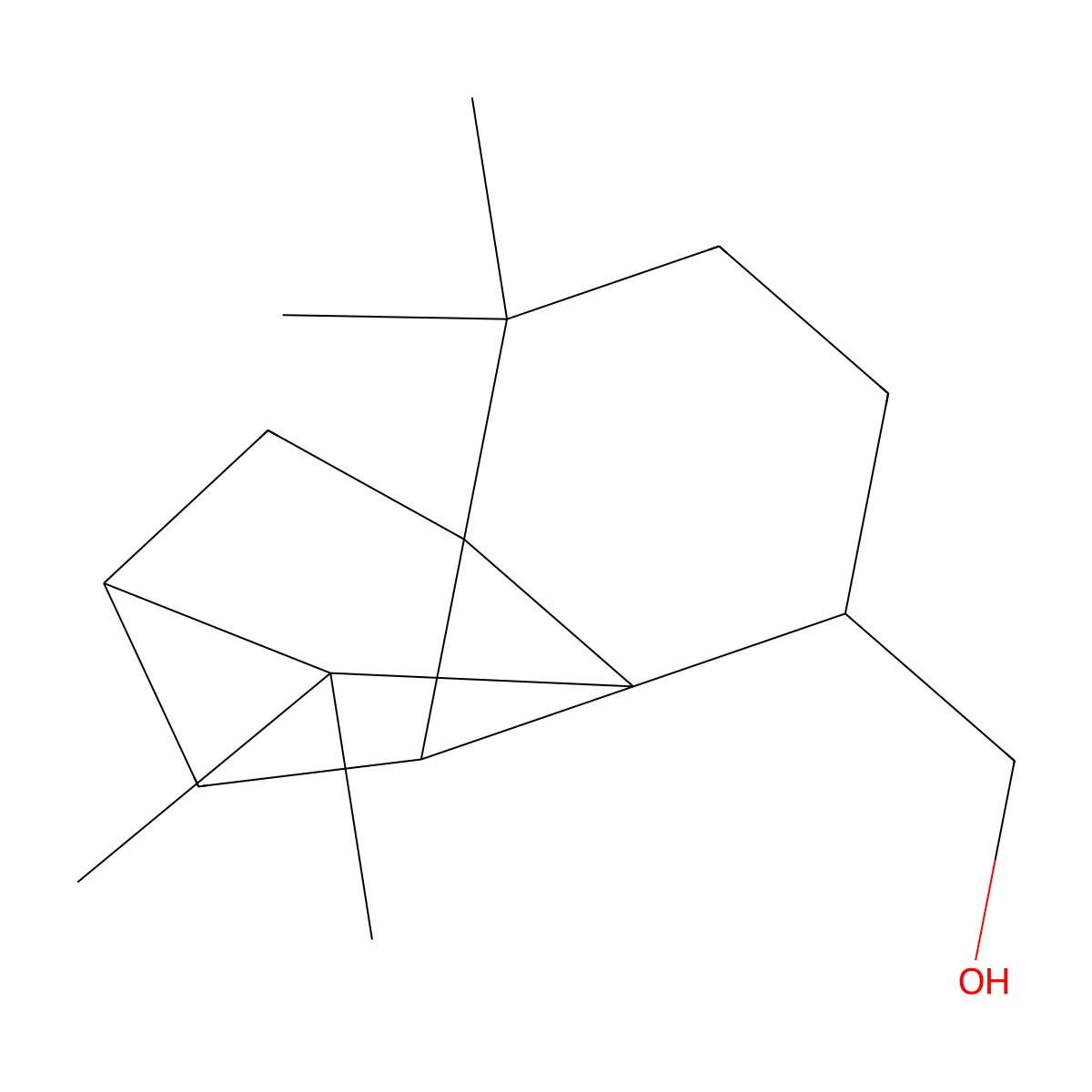 Octahydro-7,7,8,8-tetramethyl-2,3b-methano-3bH-cyclopenta(1,3)cyclopropa(1,2)benzene-4-methanol molecular structure, CAS 59056-64-3