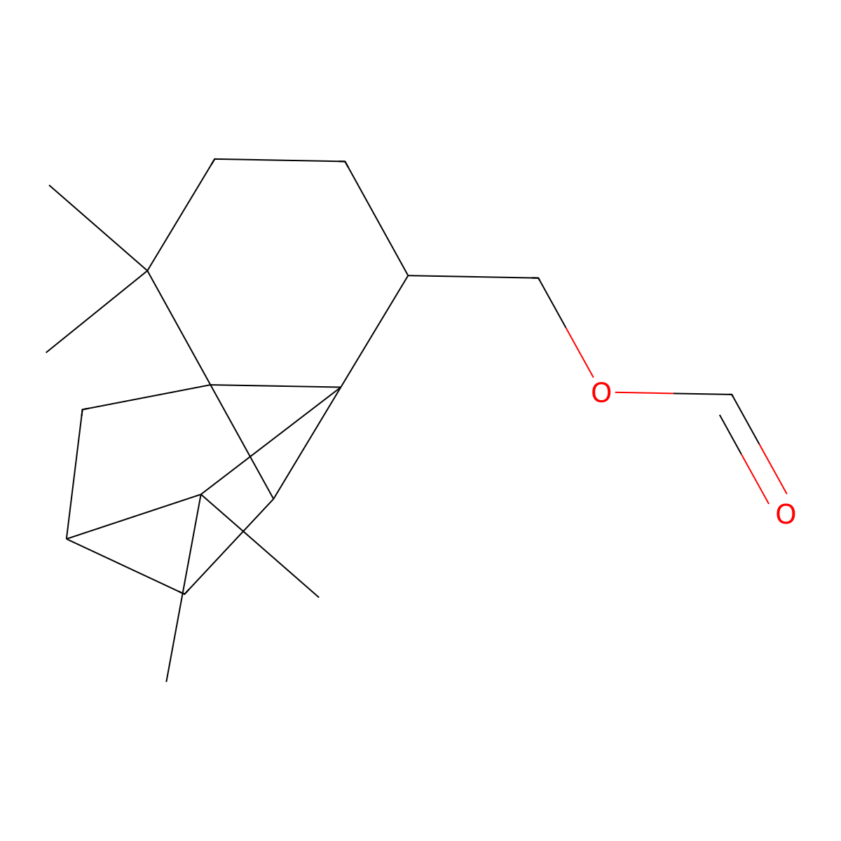 2,3b-Methano-3bH-cyclopenta[1,3]cyclopropa[1,2]benzene-4-methanol, octahydro-7,7,8,8-tetramethyl-, 4-formate molecular structure, CAS 59056-70-1
