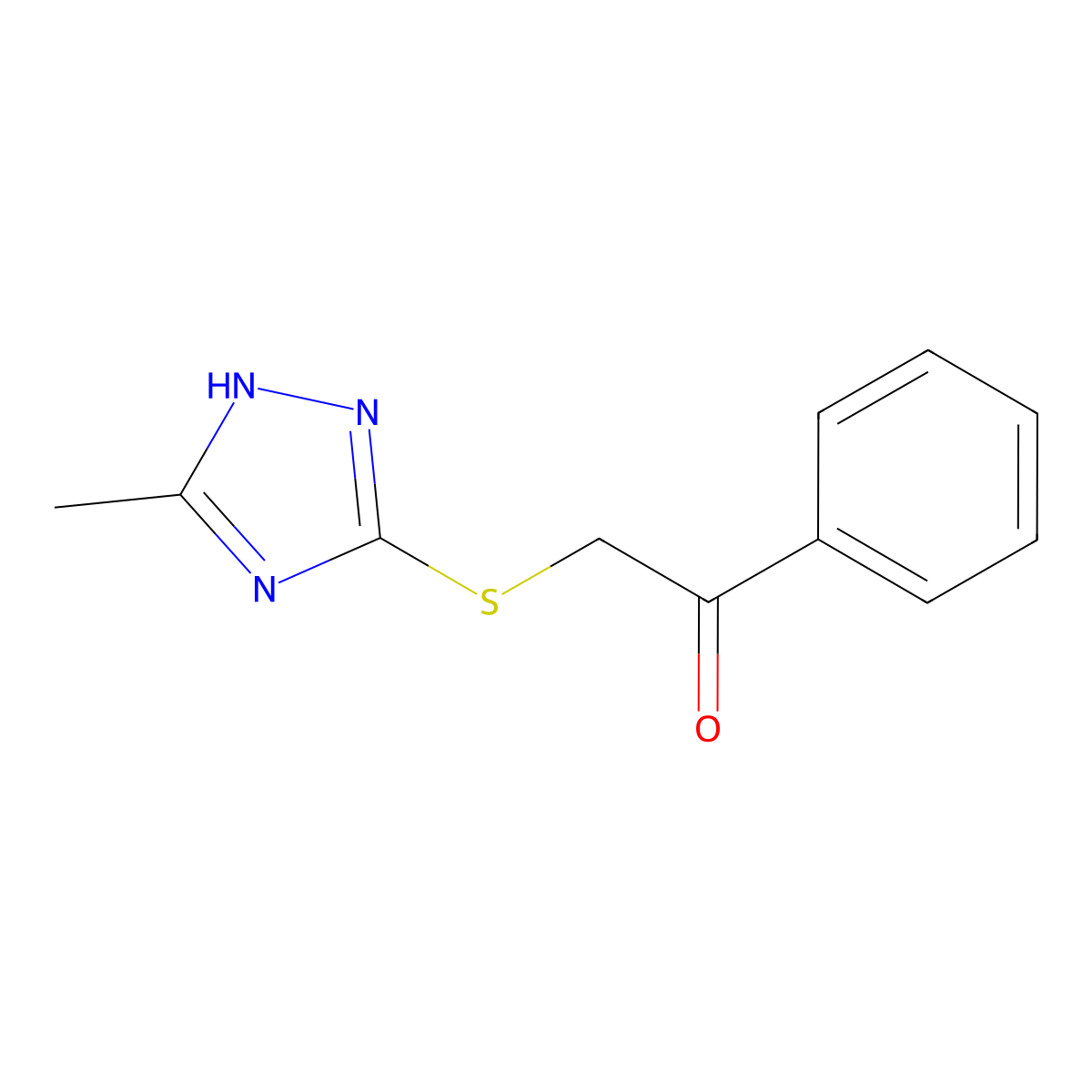 2-(5-Methyl-4H-[1,2,4]triazol-3-ylsulfanyl)-1-phenyl-ethanone molecular structure, CAS 5906-74-1