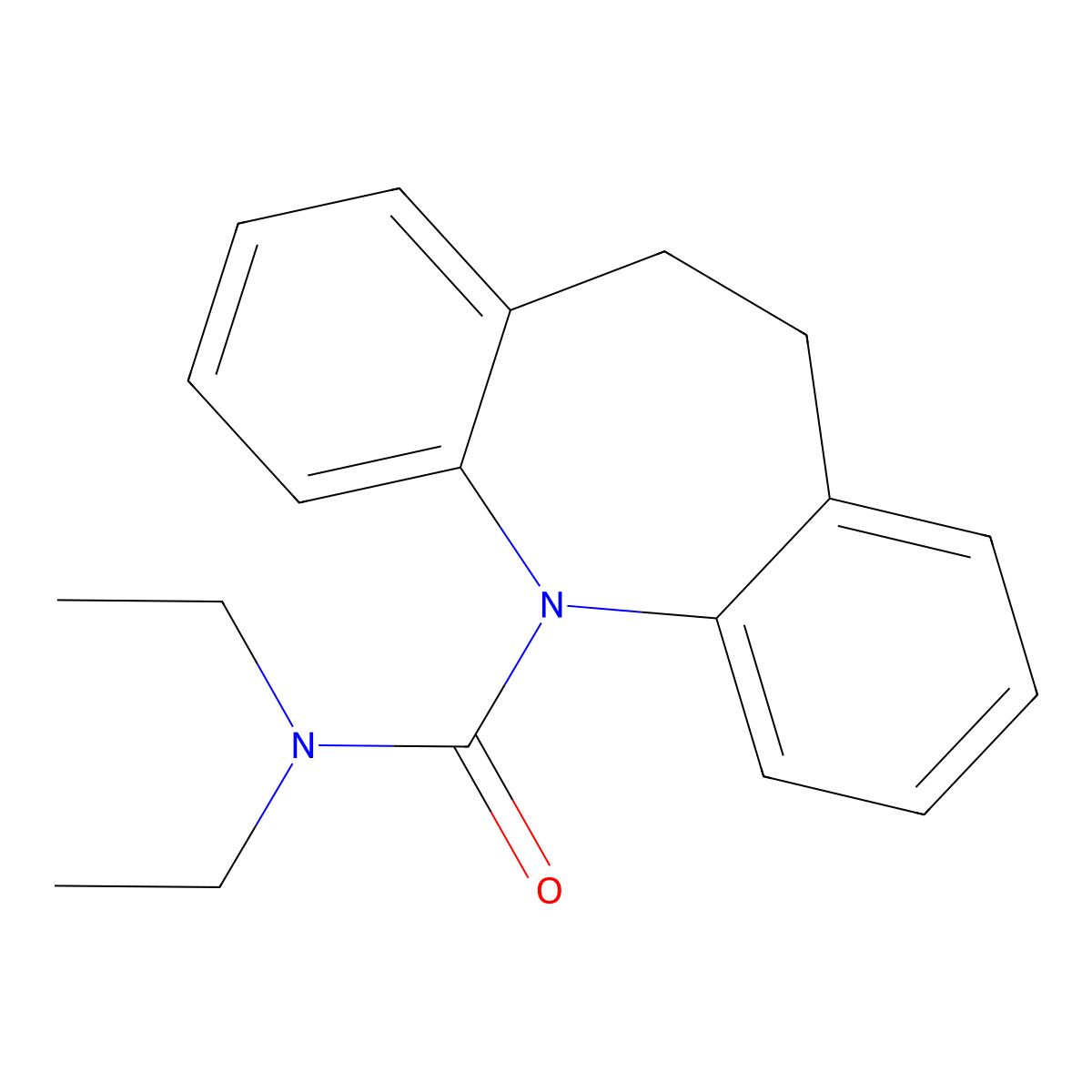 N,N-diethyl-10,11-dihydro-5H-dibenzo[b,f]azepine-5-carboxamide molecular structure, CAS 5906-87-6
