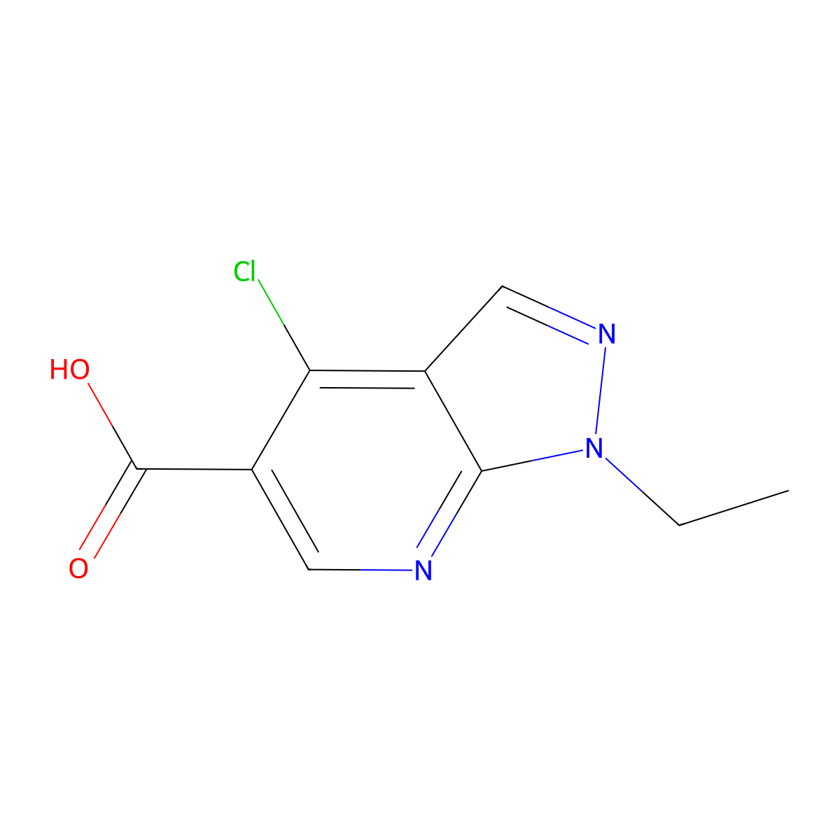 4-Chloro-1-ethyl-1H-pyrazolo[3,4-b]pyridine-5-carboxylic acid molecular structure, CAS 59060-16-1