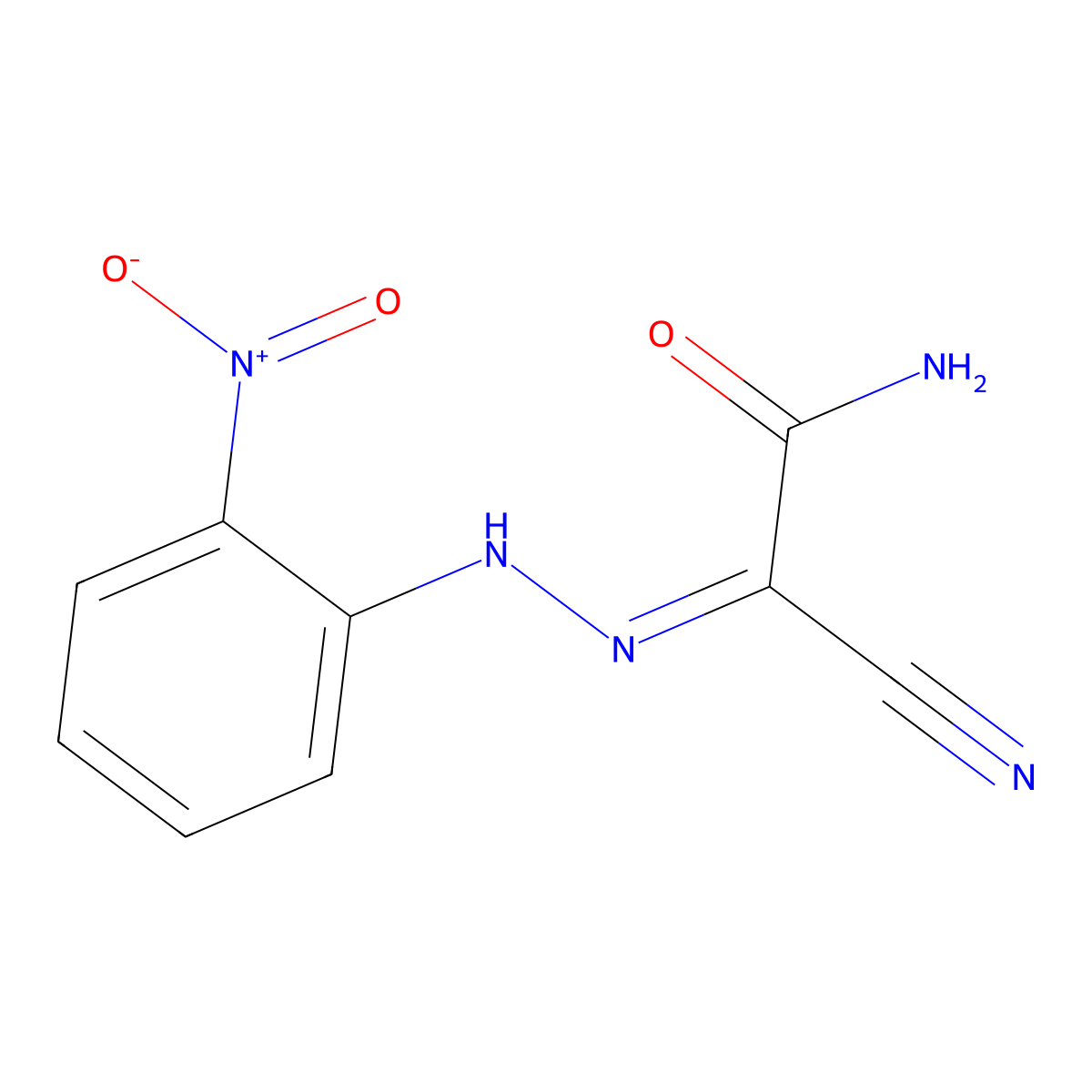 Acetamide, 2-cyano-2-[(2-nitrophenyl)hydrazono]- molecular structure, CAS 59064-05-0