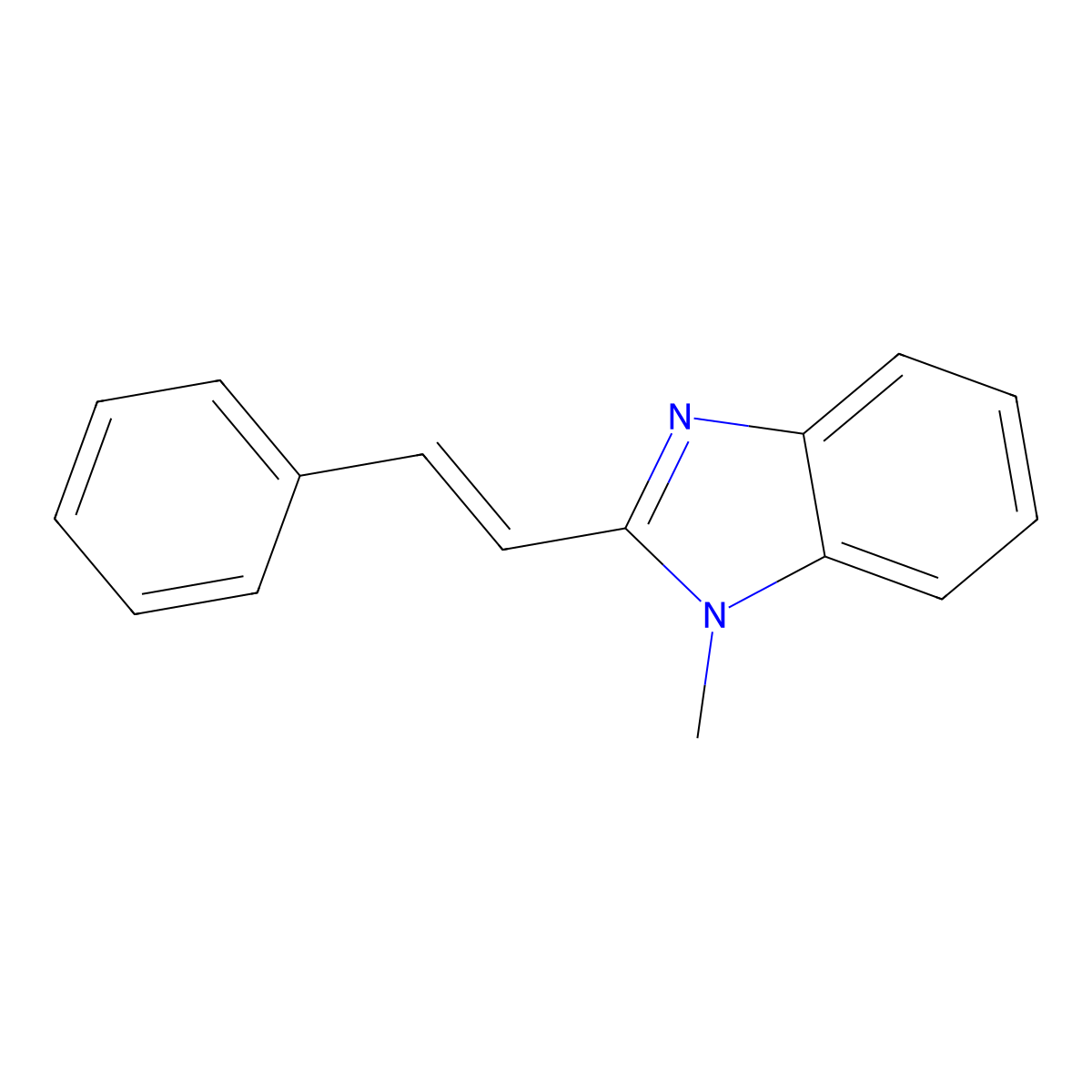 1-Methyl-2-(2-phenylethenyl)-1H-benzimidazole molecular structure, CAS 59066-63-6