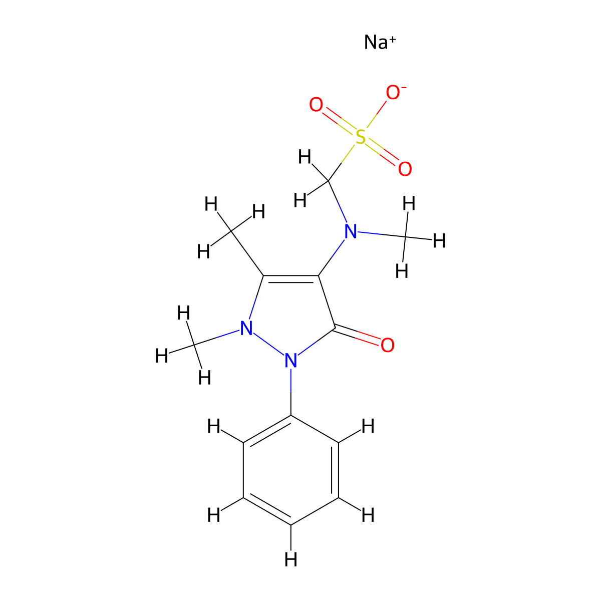Metamizole Sodium molecular structure, CAS 5907-38-0