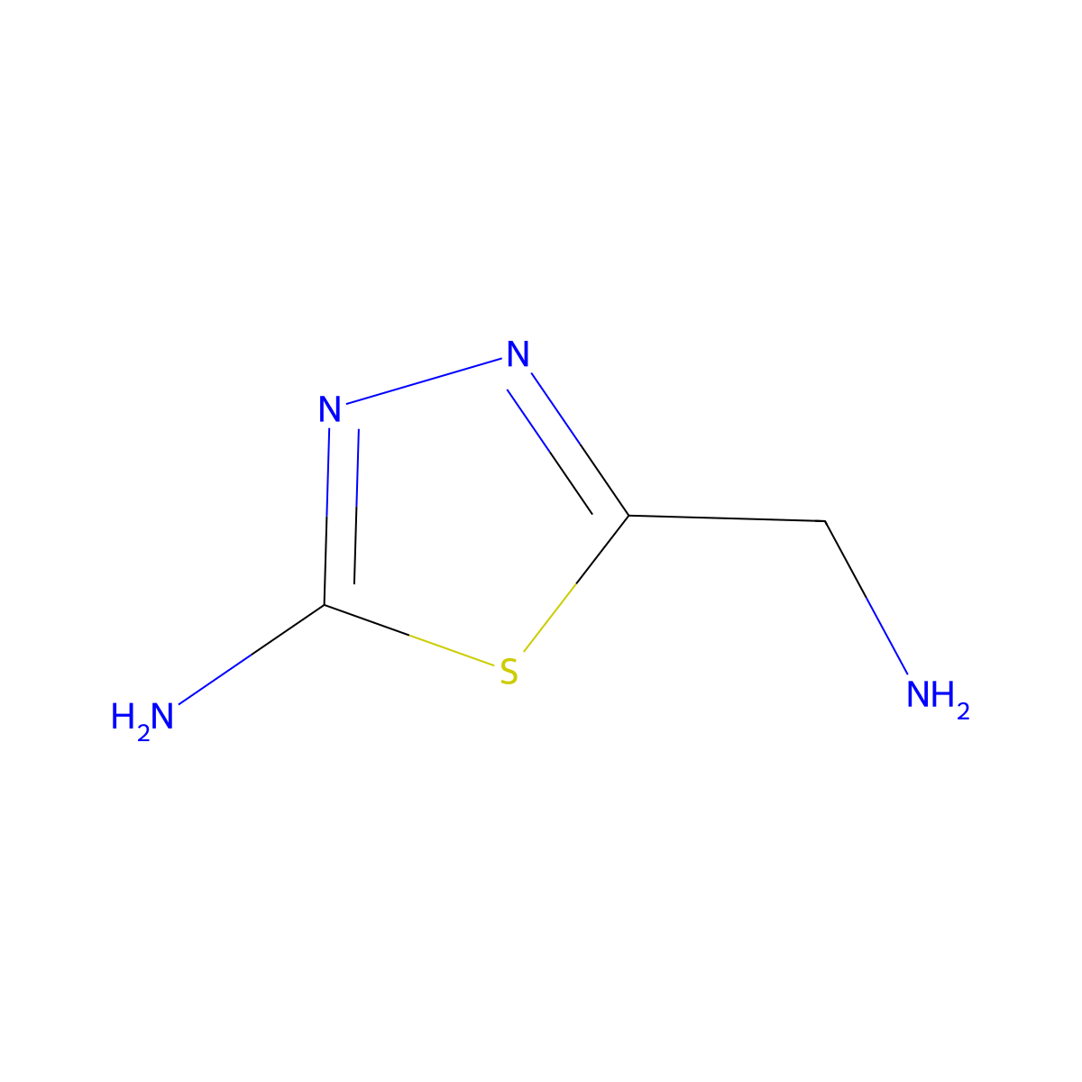 5-(Aminomethyl)-1,3,4-thiadiazol-2-amine molecular structure, CAS 59079-33-3