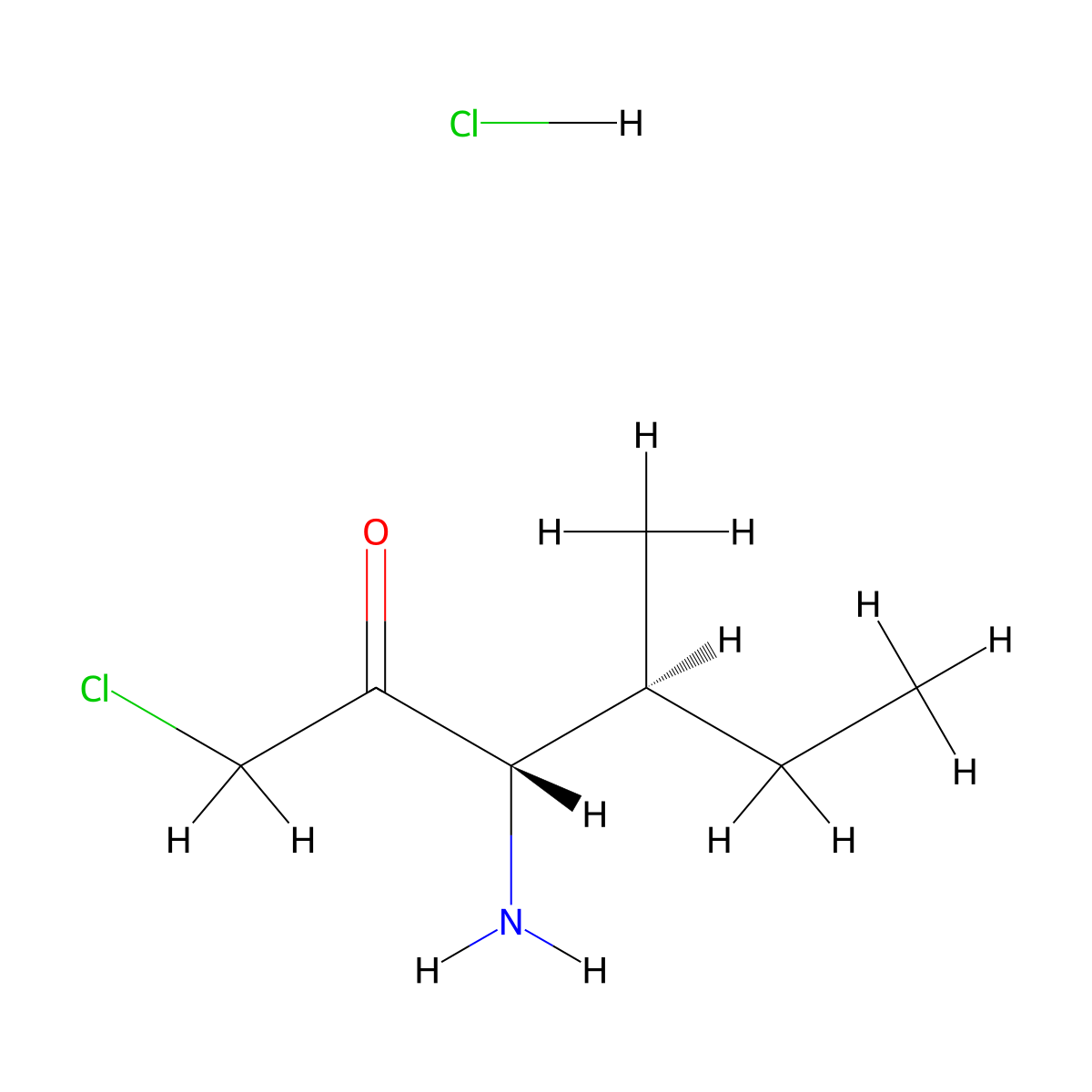 (3S,4S)-3-Amino-1-chloro-4-methylhexan-2-one hydrochloride molecular structure, CAS 59079-44-6