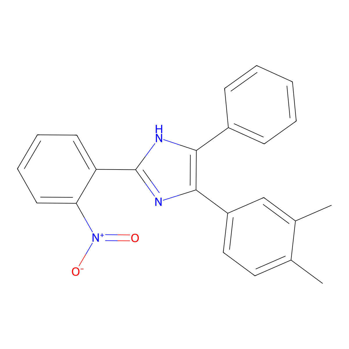 4-(3,4-dimethylphenyl)-2-(2-nitrophenyl)-5-phenyl-1H-imidazole molecular structure, CAS 5908-17-8