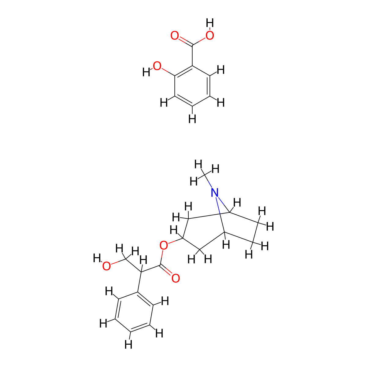Atropine salicylate molecular structure, CAS 5908-95-2