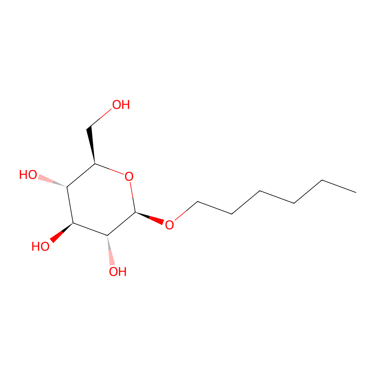 n-hexyl beta-D-glucopyranoside molecular structure, CAS 59080-45-4