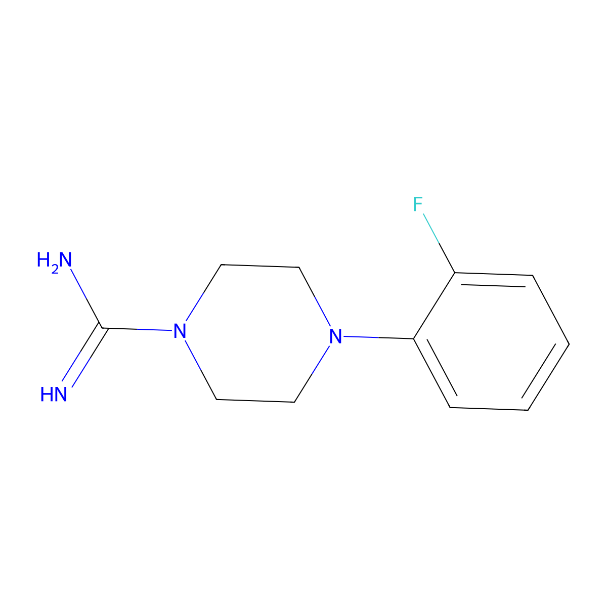 4-(2-Fluorophenyl)piperazine-1-carboximidamide molecular structure, CAS 59083-58-8
