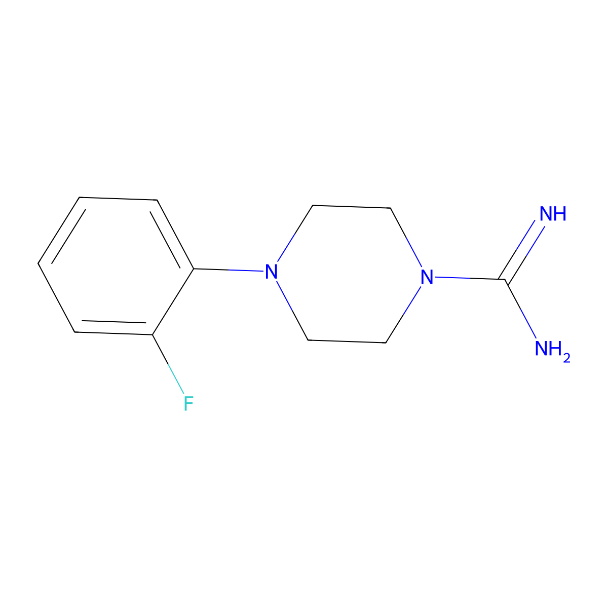 4-(2-Fluorophenyl)piperazine-1-carboximidamide molecular structure, CAS 59083-58-8