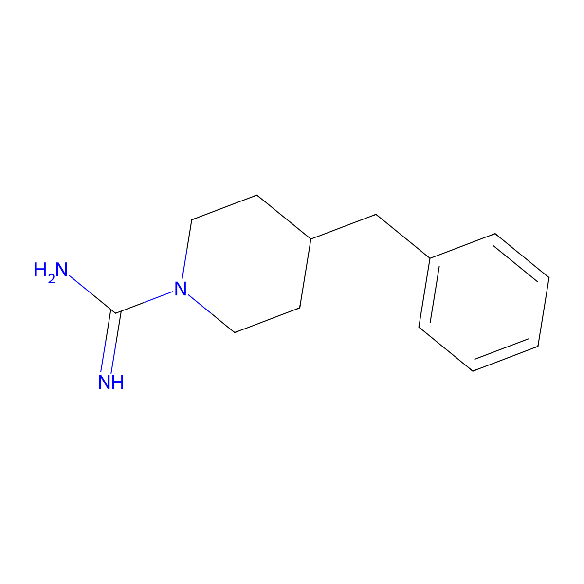4-Benzylpiperidine-1-carboximidamide molecular structure, CAS 59084-00-3