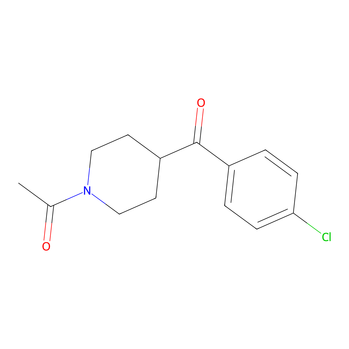 1-[4-(4-Chlorobenzoyl)piperidin-1-yl]ethanone molecular structure, CAS 59084-15-0