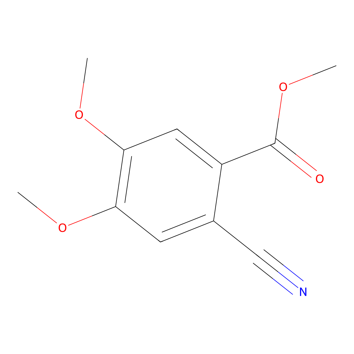 Methyl 2-cyano-4,5-dimethoxybenzoate molecular structure, CAS 59084-71-8