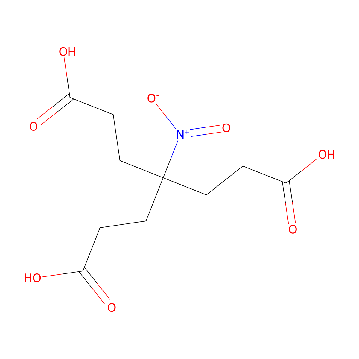 4-(2-Carboxyethyl)-4-nitroheptanedioic acid molecular structure, CAS 59085-15-3