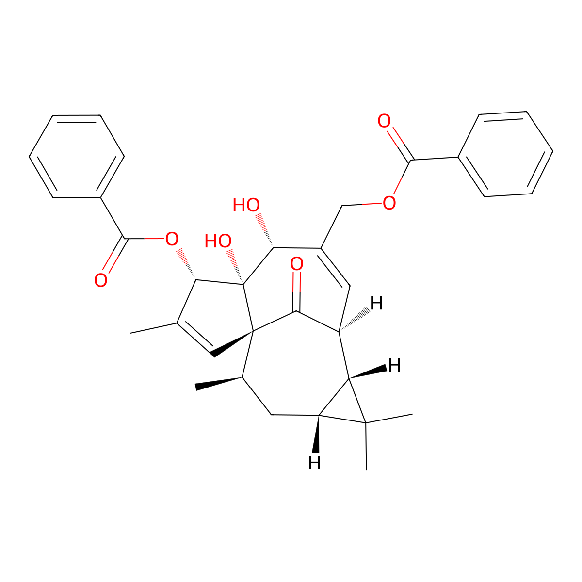Ingenol 3,20-dibenzoate molecular structure, CAS 59086-90-7