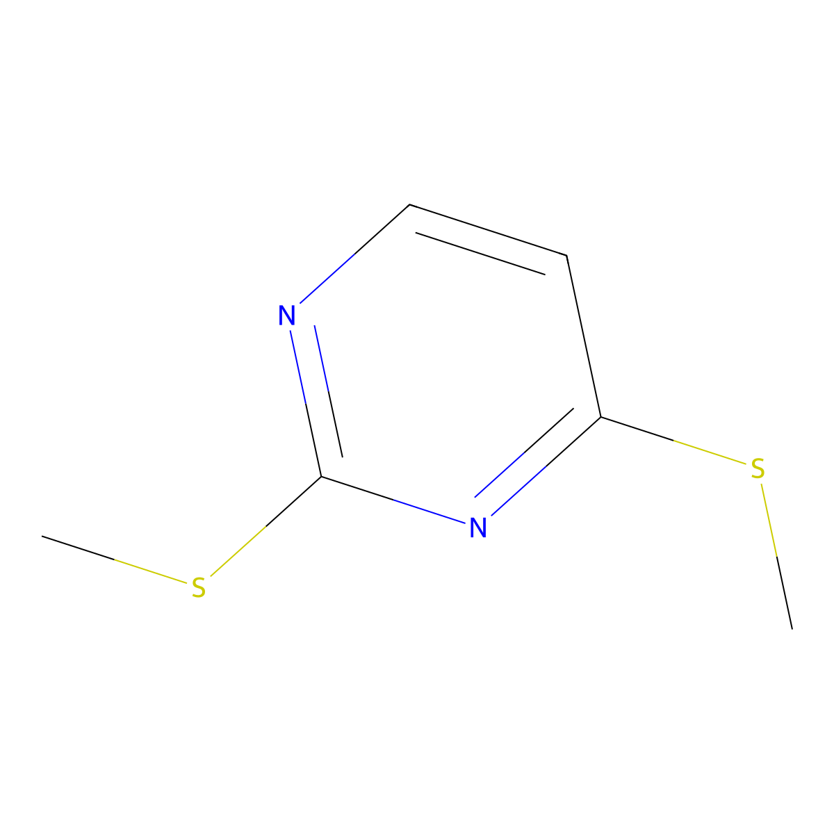 Pyrimidine, 2,4-bis(methylthio)- molecular structure, CAS 5909-26-2