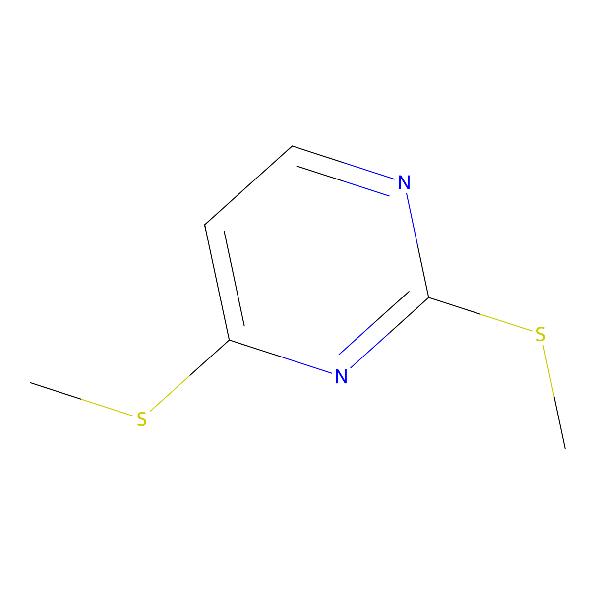 Pyrimidine, 2,4-bis(methylthio)- molecular structure, CAS 5909-26-2