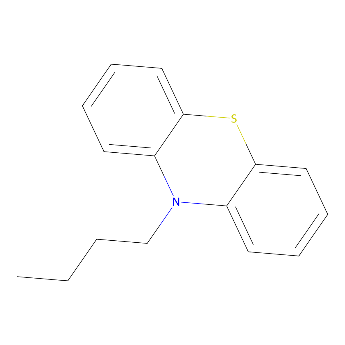 10-Butyl-10H-phenothiazine molecular structure, CAS 5909-56-8