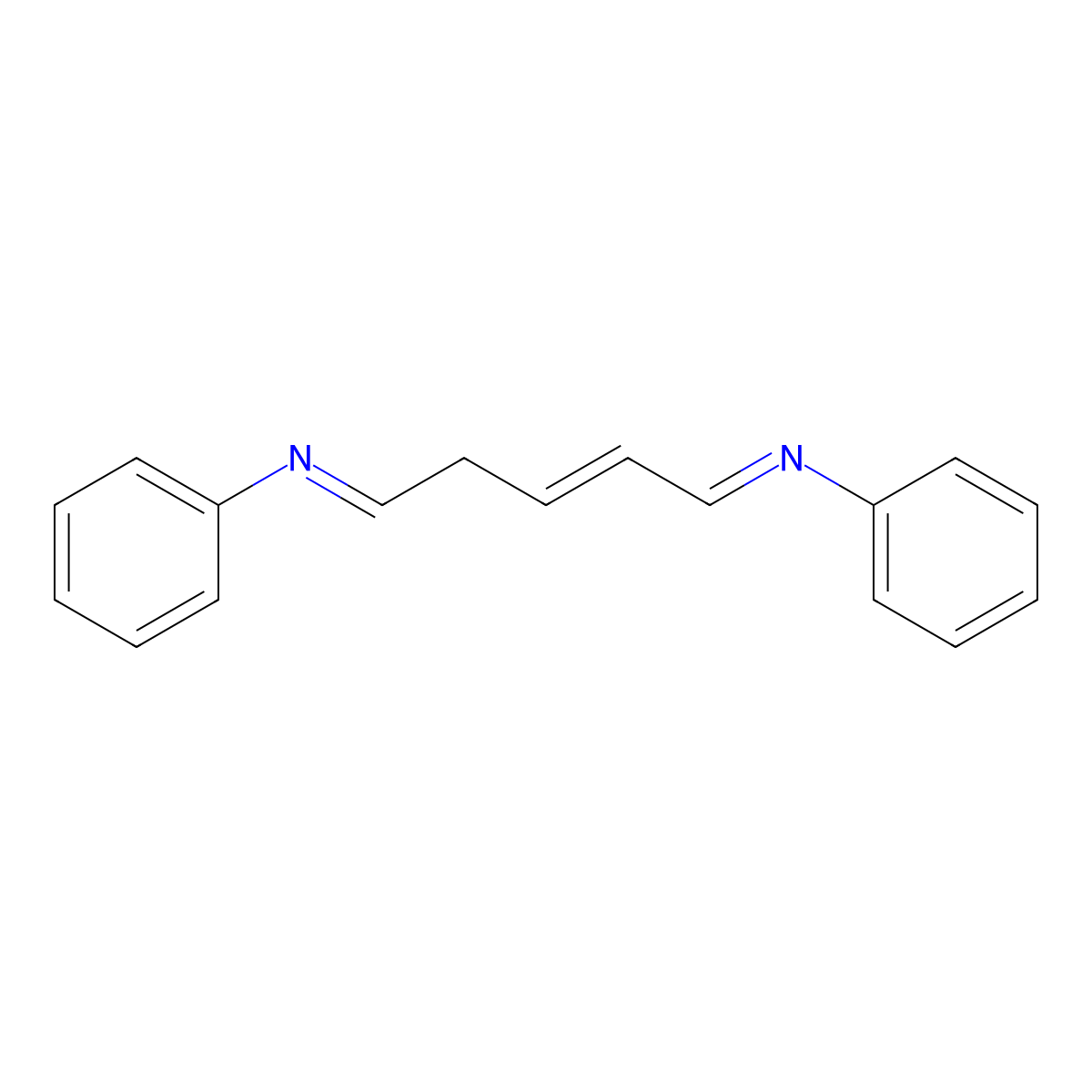 Benzenamine, N,N'-2-pentene-1,5-diylidenebis- molecular structure, CAS 59090-17-4