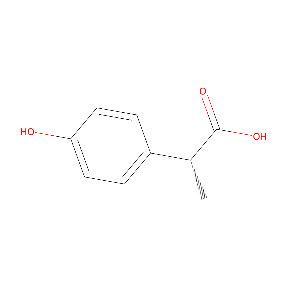 2-(4-Hydroxyphenyl)propionic acid, (2R)- molecular structure, CAS 59092-88-5