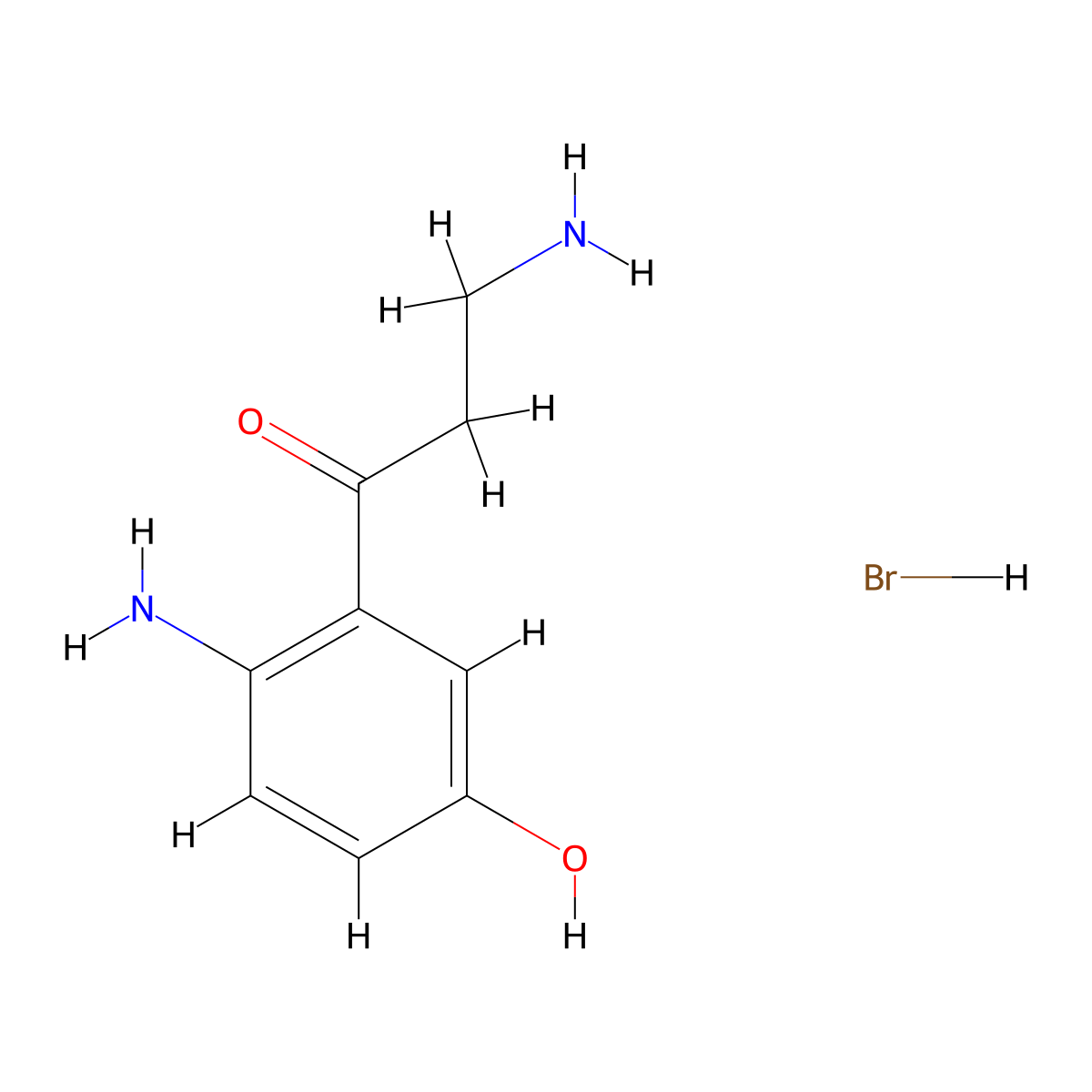 3-Amino-1-(2-amino-5-hydroxyphenyl)-1-propanone hydrobromide molecular structure, CAS 59095-74-8