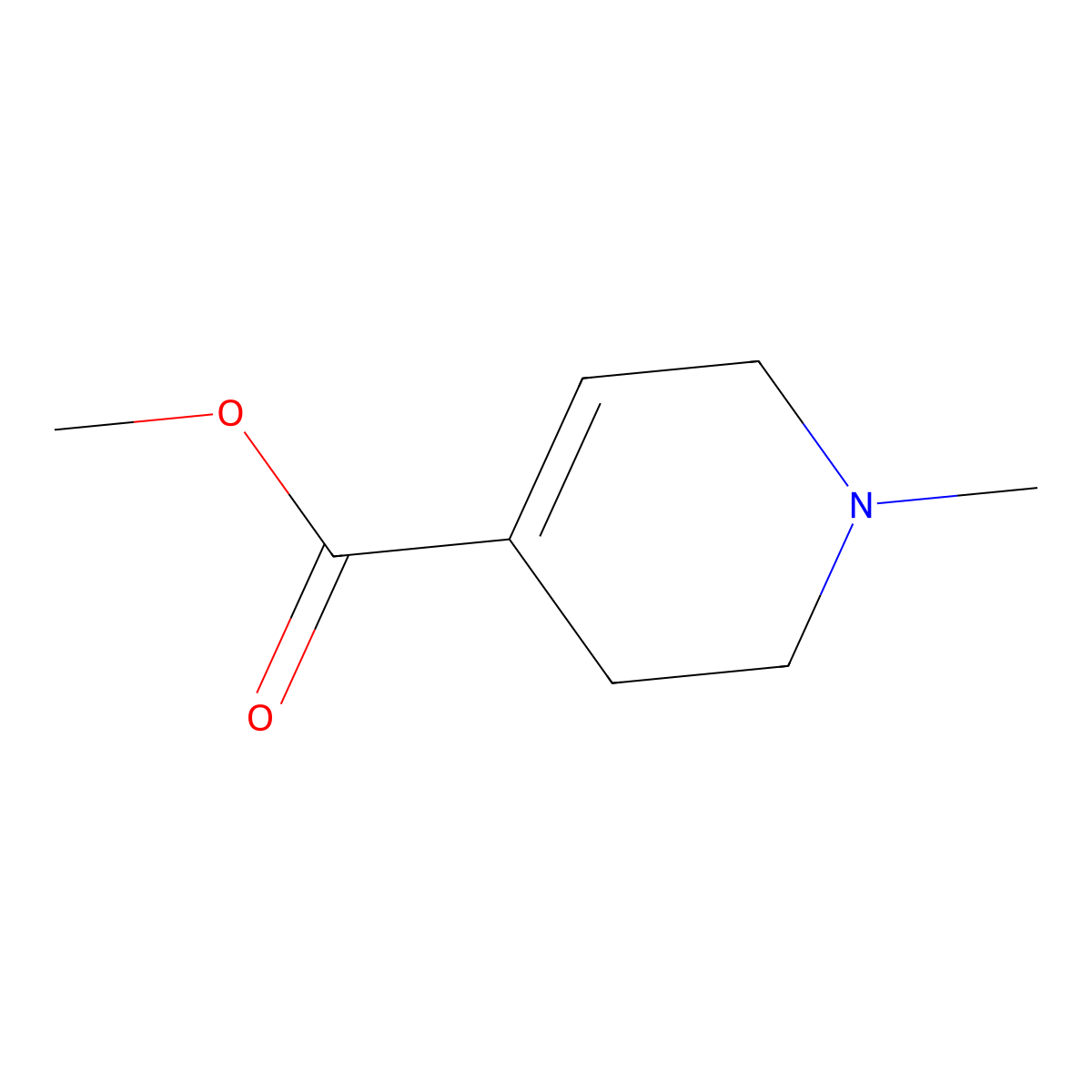 Methyl 1-methyl-1,2,3,6-tetrahydropyridine-4-carboxylate molecular structure, CAS 59097-06-2