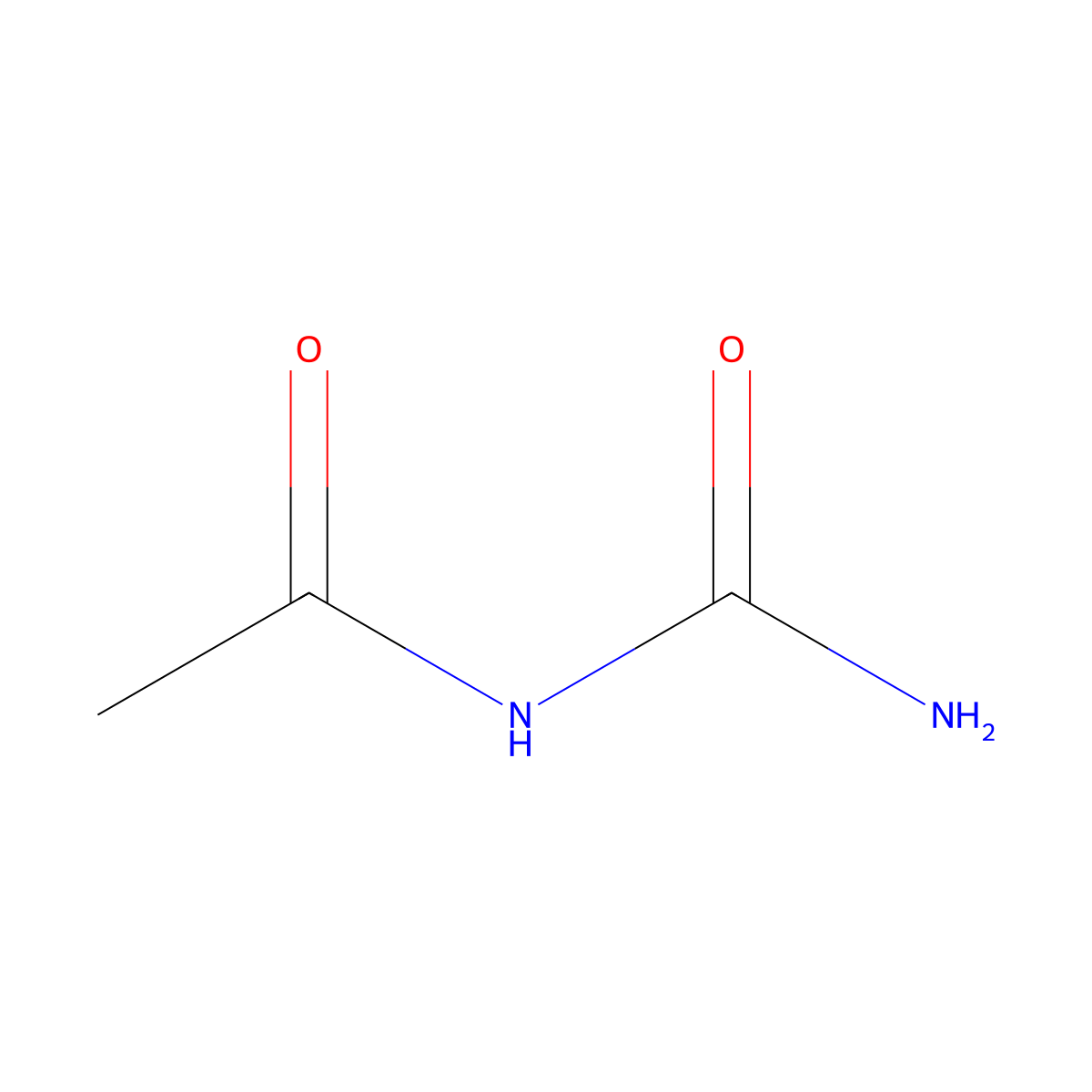 Acetylurea molecular structure, CAS 591-07-1