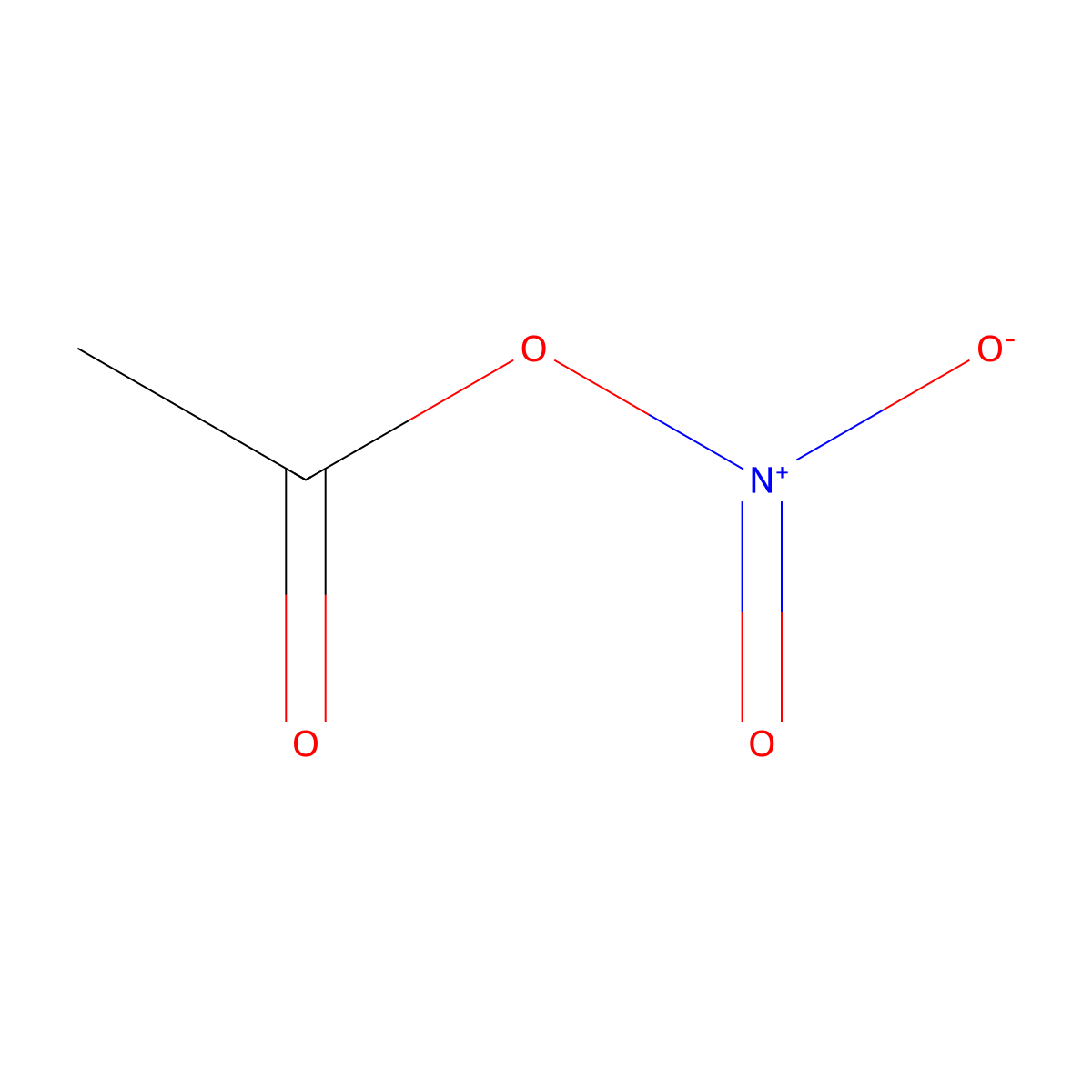 Acetyl nitrate molecular structure, CAS 591-09-3