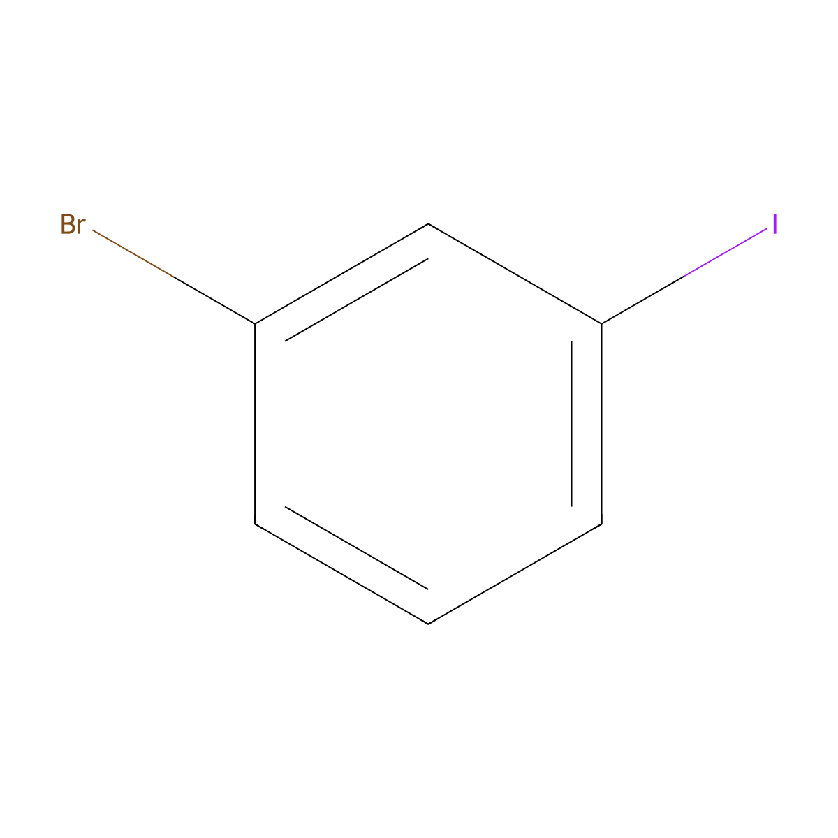 Benzene, 1-bromo-3-iodo- molecular structure, CAS 591-18-4