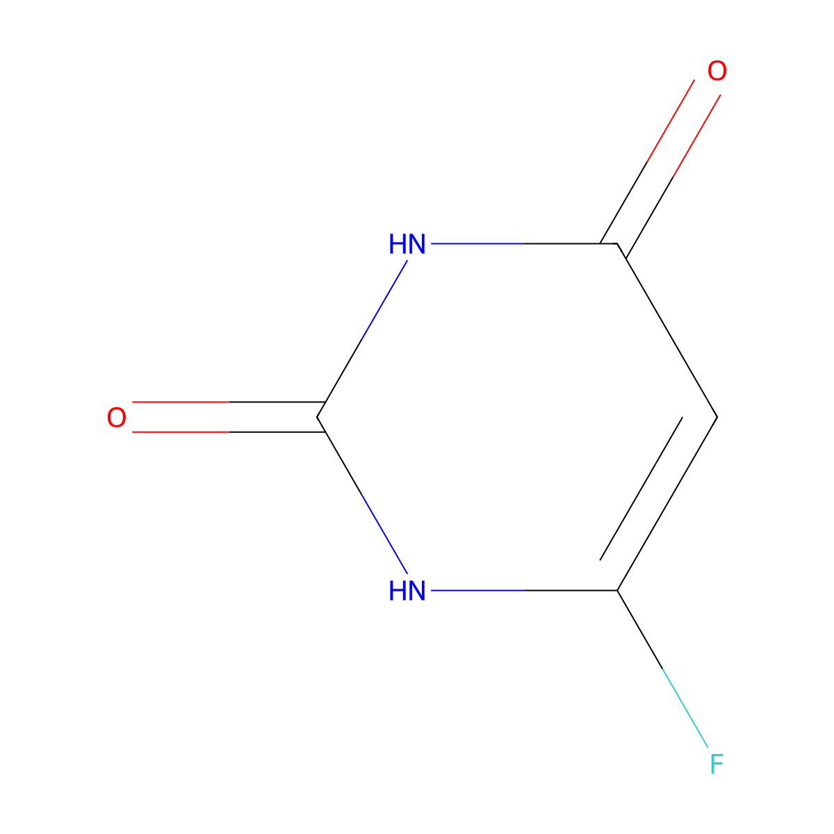 6-Fluorouracil molecular structure, CAS 591-36-6