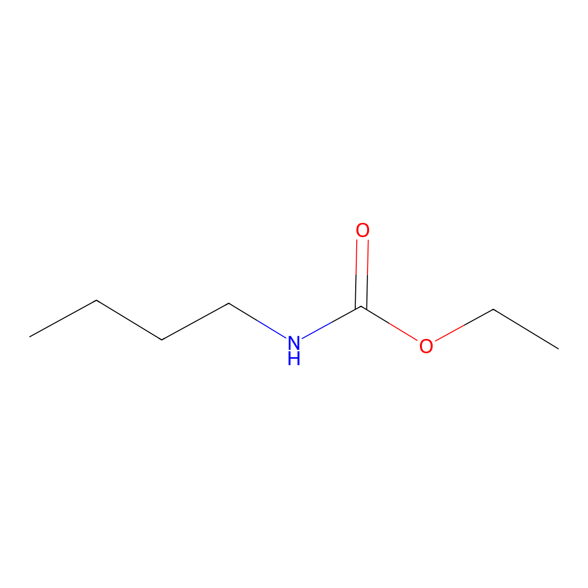 Carbamic acid, N-butyl-, ethyl ester molecular structure, CAS 591-62-8