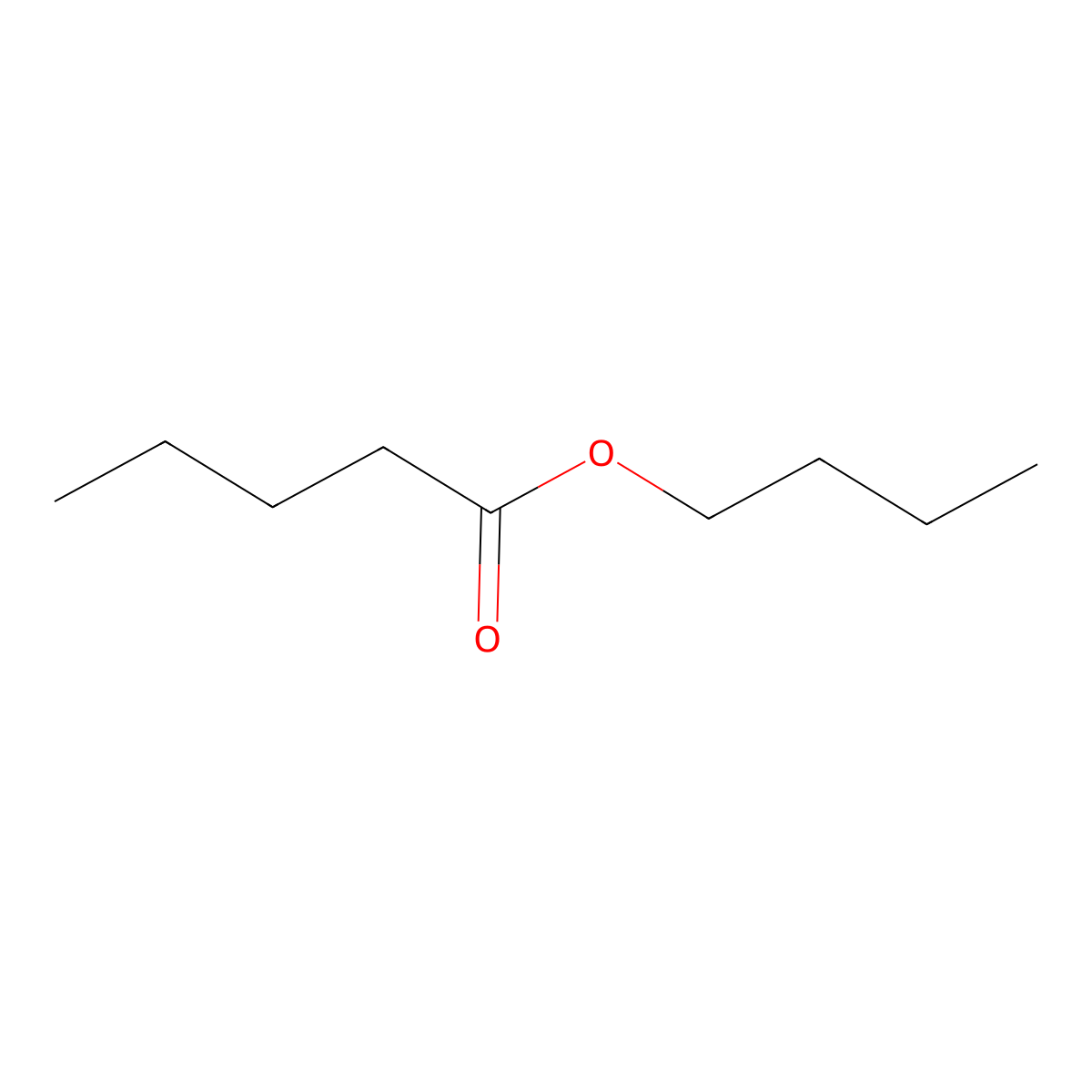 Butyl valerate molecular structure, CAS 591-68-4