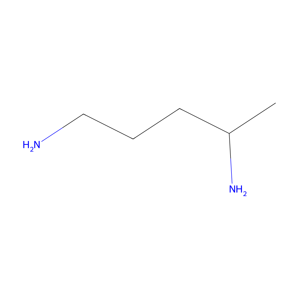 1,4-Pentanediamine molecular structure, CAS 591-77-5