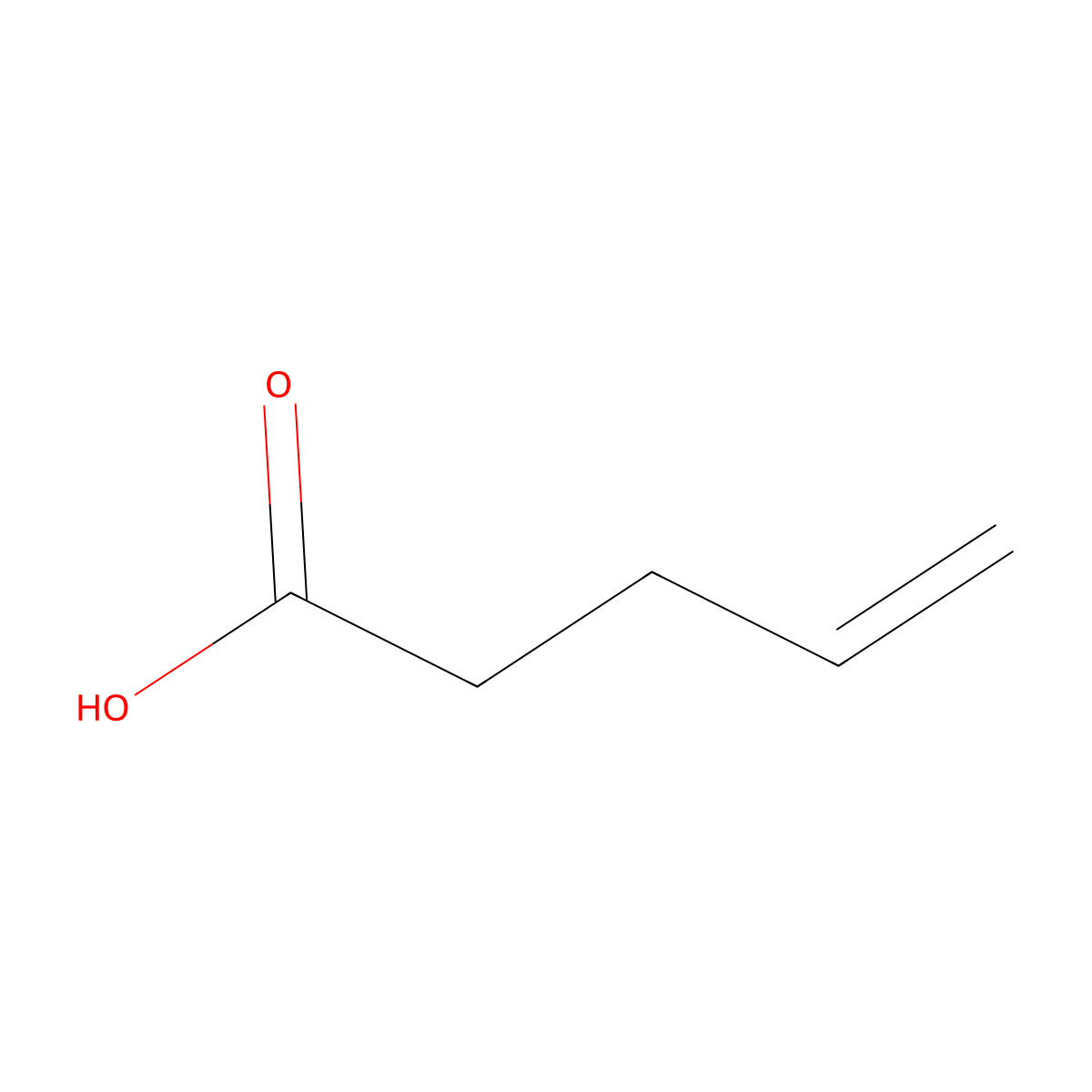 4-Pentenoic acid molecular structure, CAS 591-80-0