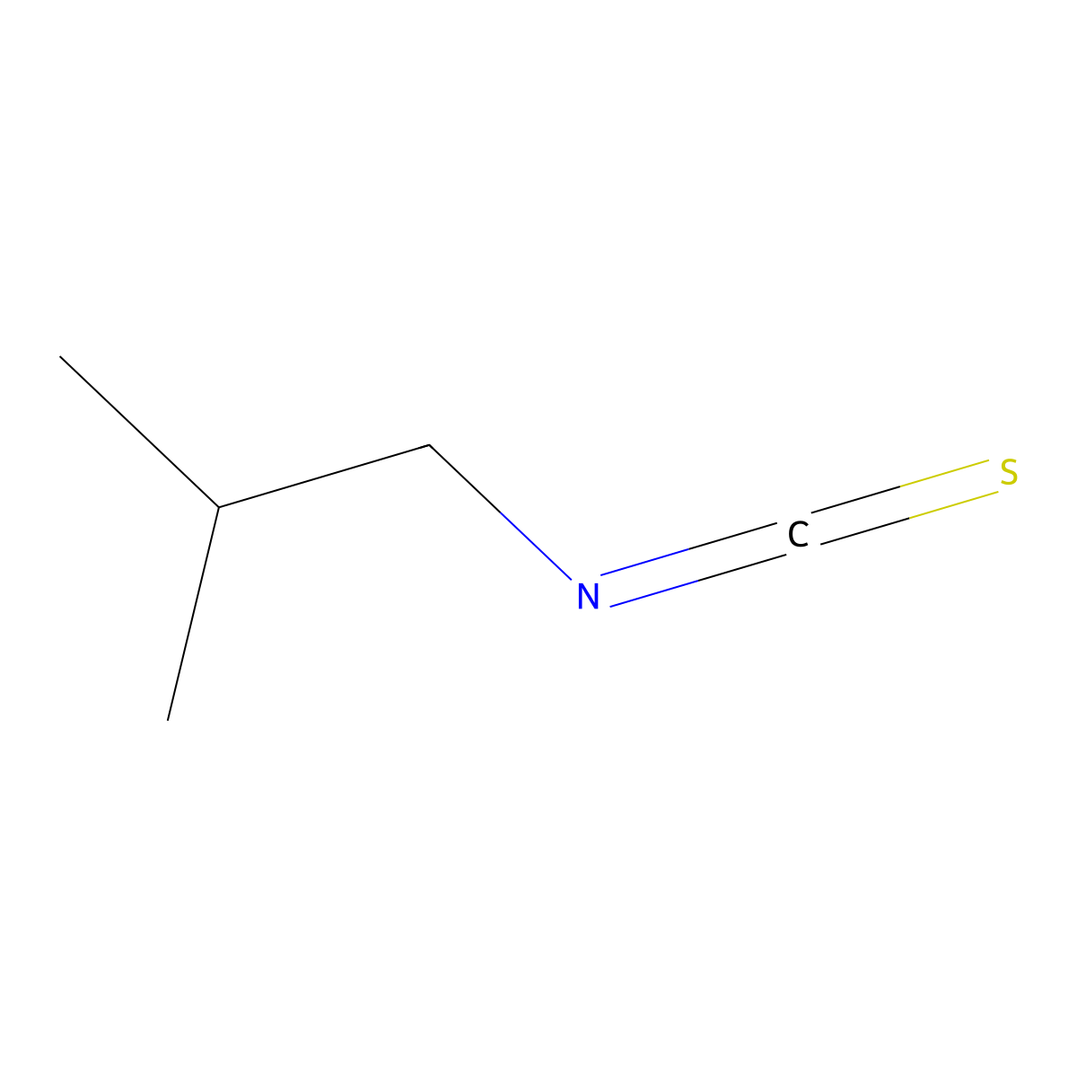 Isobutyl isothiocyanate molecular structure, CAS 591-82-2