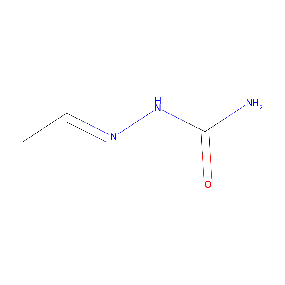 (2E)-2-Ethylidenhydrazincarboxamid molecular structure, CAS 591-86-6