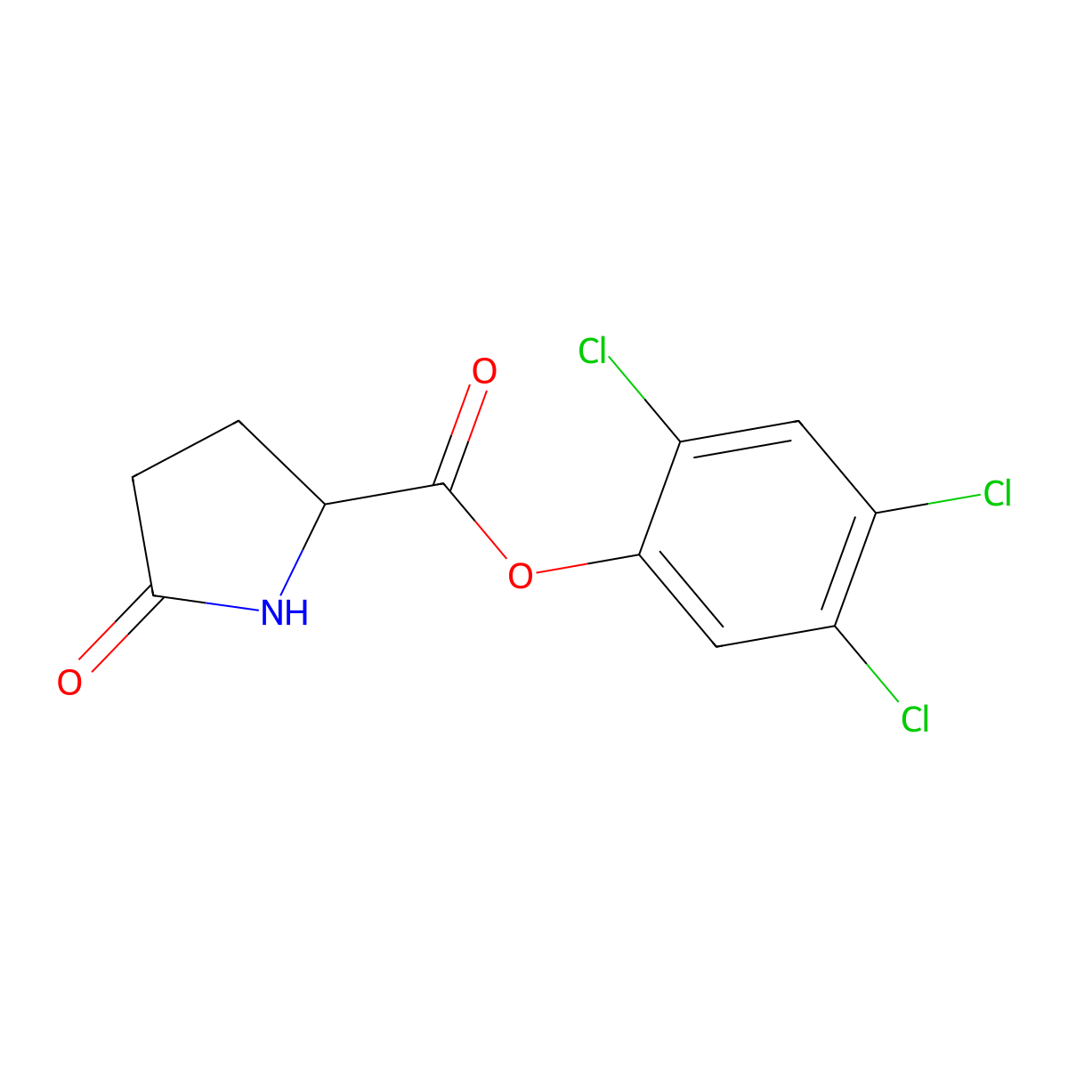 2,4,5-Trichlorophenyl 5-oxo-L-prolinate molecular structure, CAS 5910-47-4