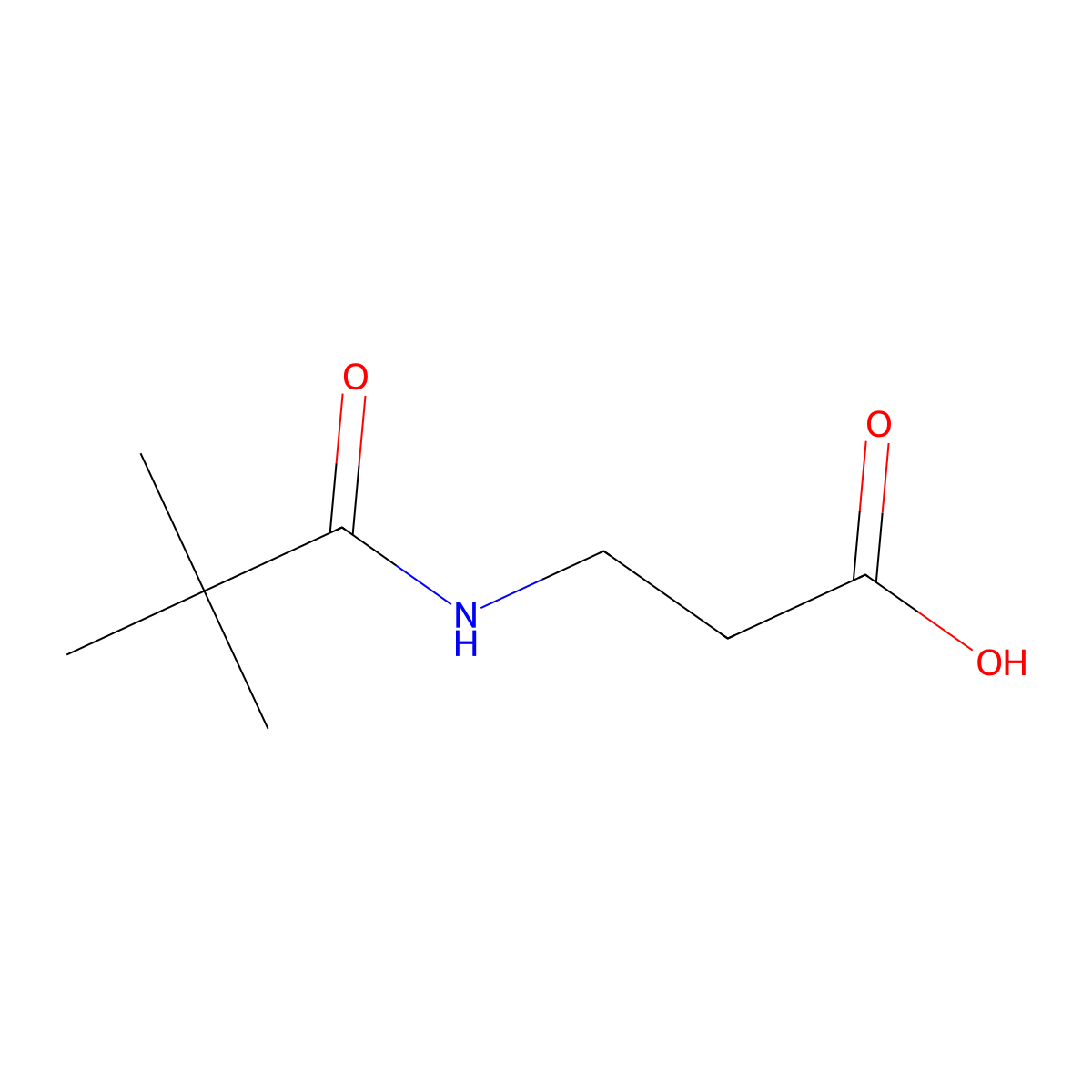 3-[(2,2-Dimethylpropanoyl)amino]propanoic acid molecular structure, CAS 5910-56-5