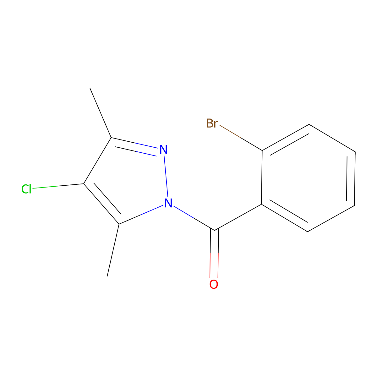 (2-bromophenyl)(4-chloro-3,5-dimethyl-1H-pyrazol-1-yl)methanone molecular structure, CAS 5910-57-6