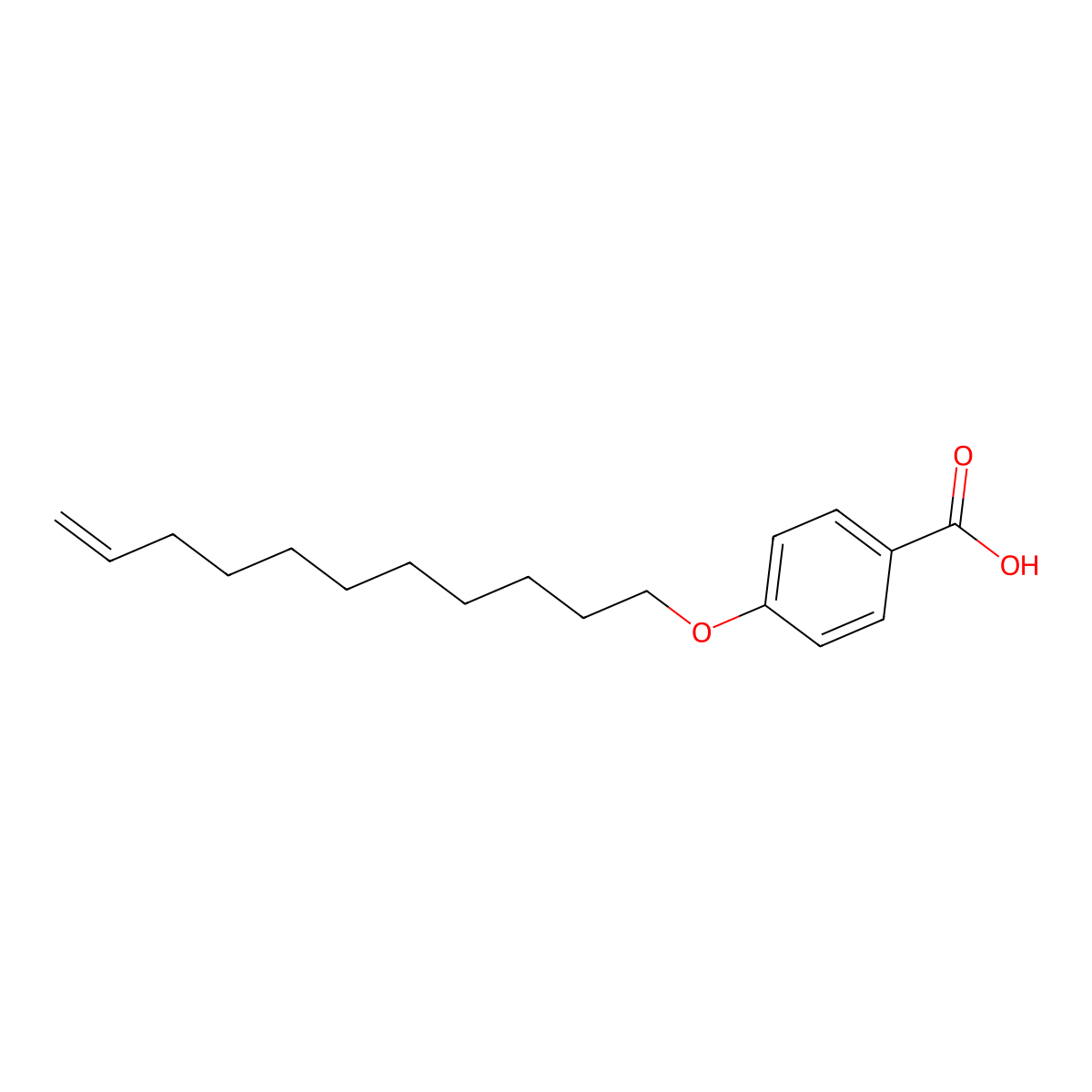 Benzoic acid, 4-(10-undecenyloxy)- molecular structure, CAS 59100-95-7