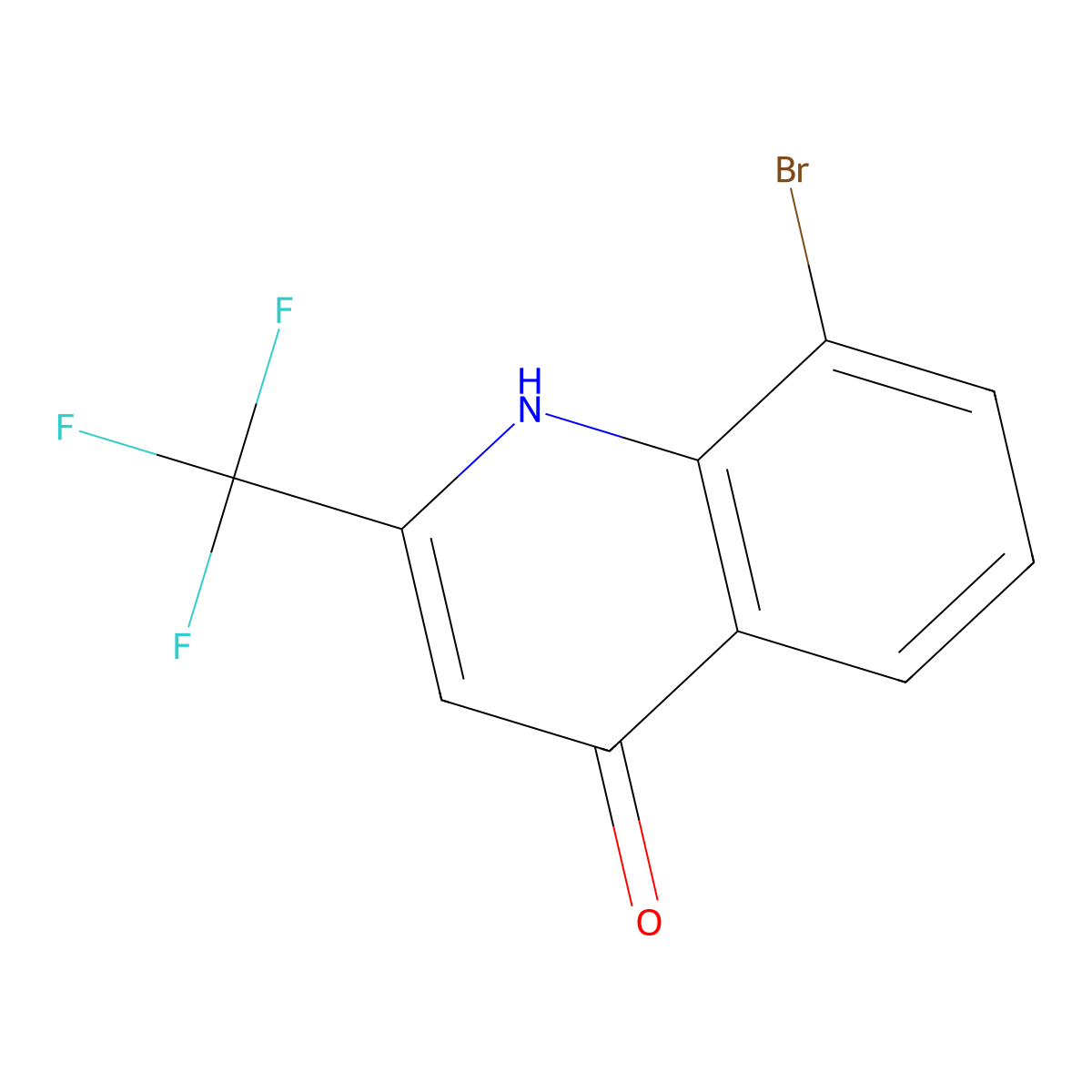 8-Bromo-4-hydroxy-2-(trifluoromethyl)quinoline molecular structure, CAS 59108-43-9