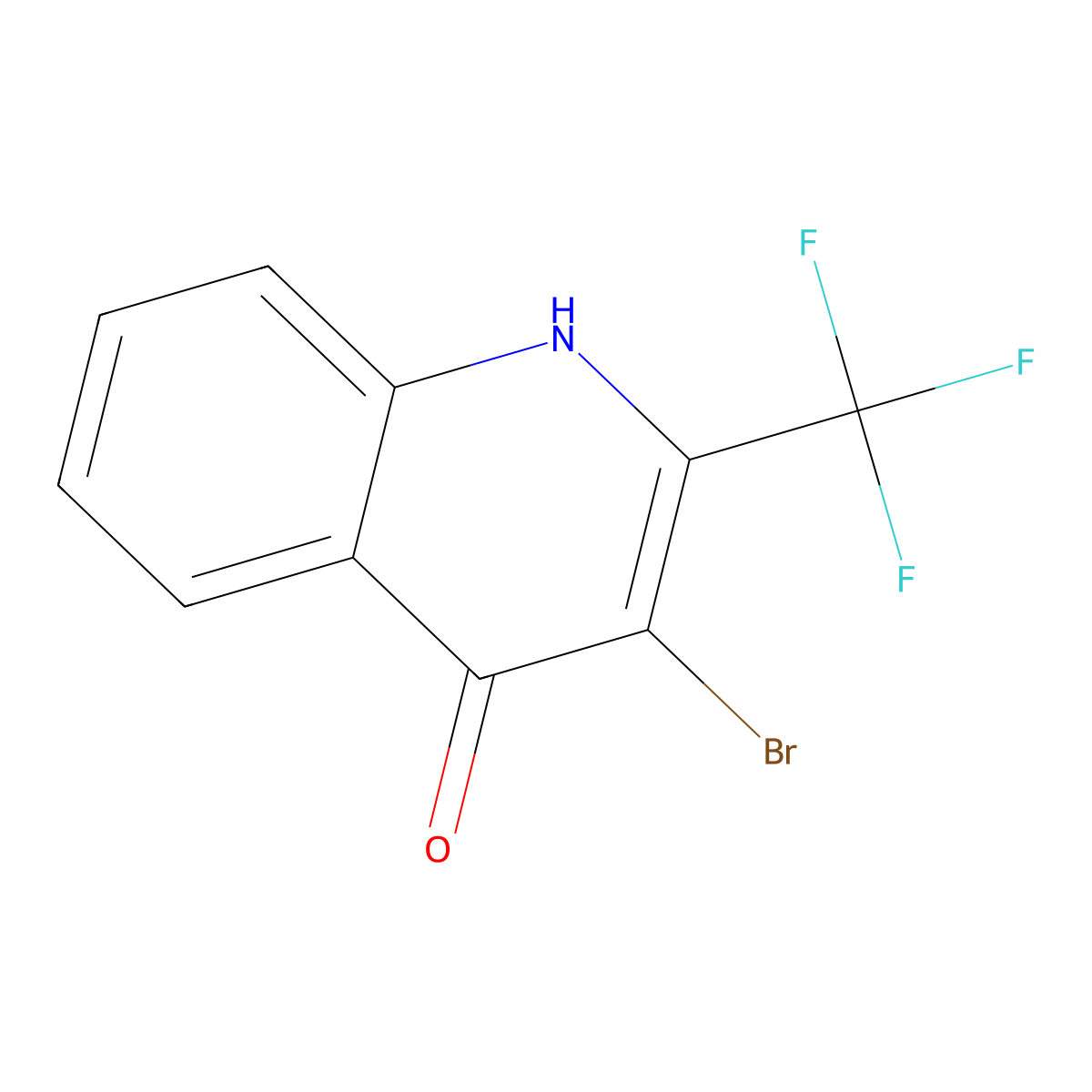 3-Bromo-2-(trifluoromethyl)quinolin-4(1H)-one molecular structure, CAS 59108-47-3