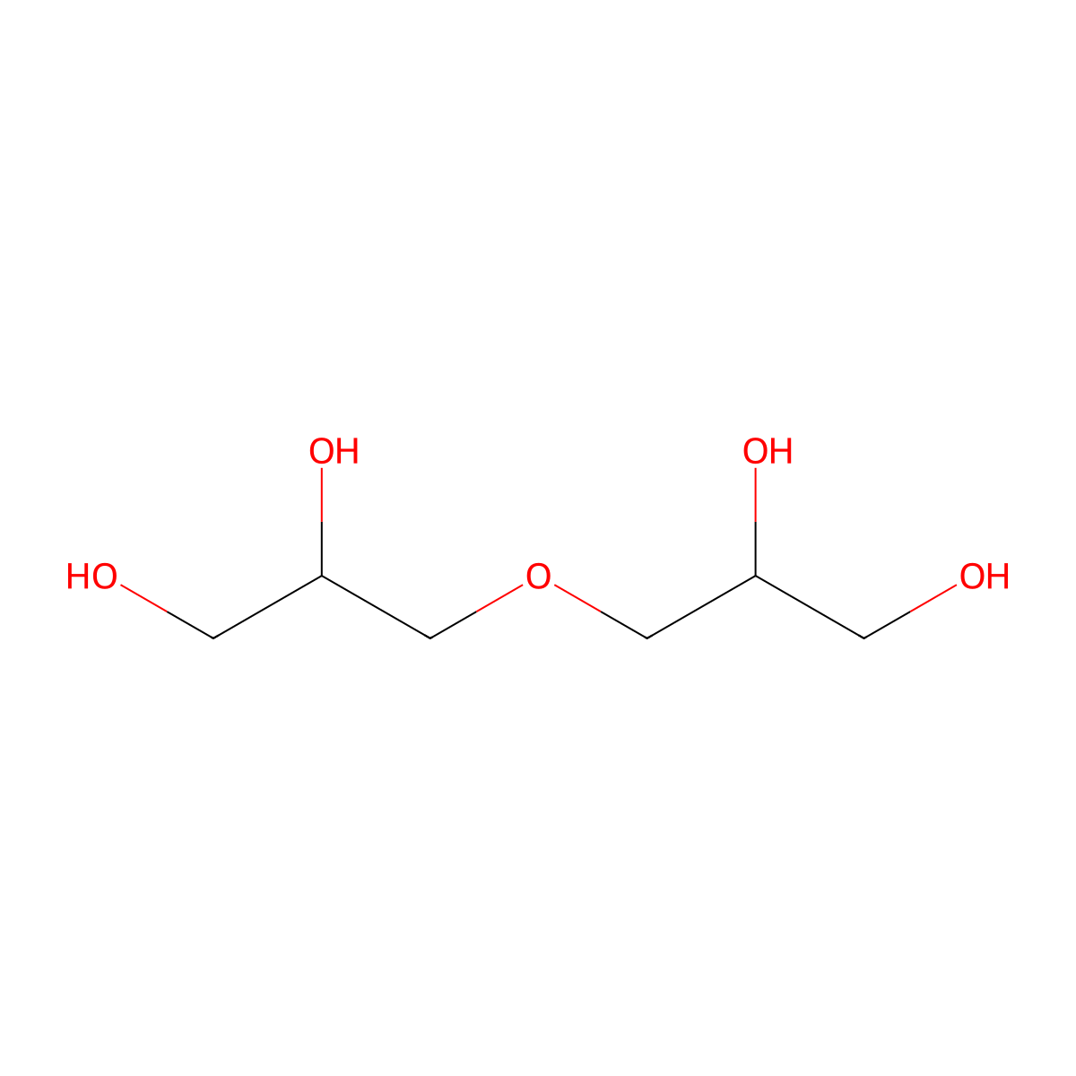 Diglycerin molecular structure, CAS 59113-36-9