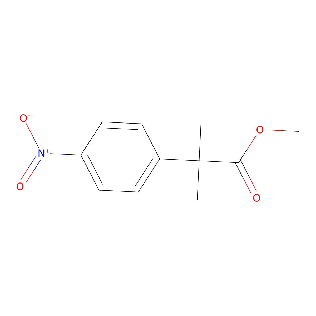 Methyl 2-methyl-2-(4-nitrophenyl)propanoate molecular structure, CAS 59115-08-1