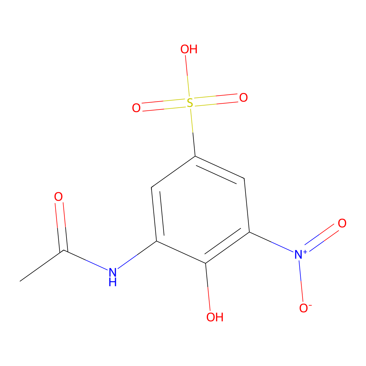 3-(Acetylamino)-4-hydroxy-5-nitrobenzenesulfonic acid molecular structure, CAS 59115-12-7