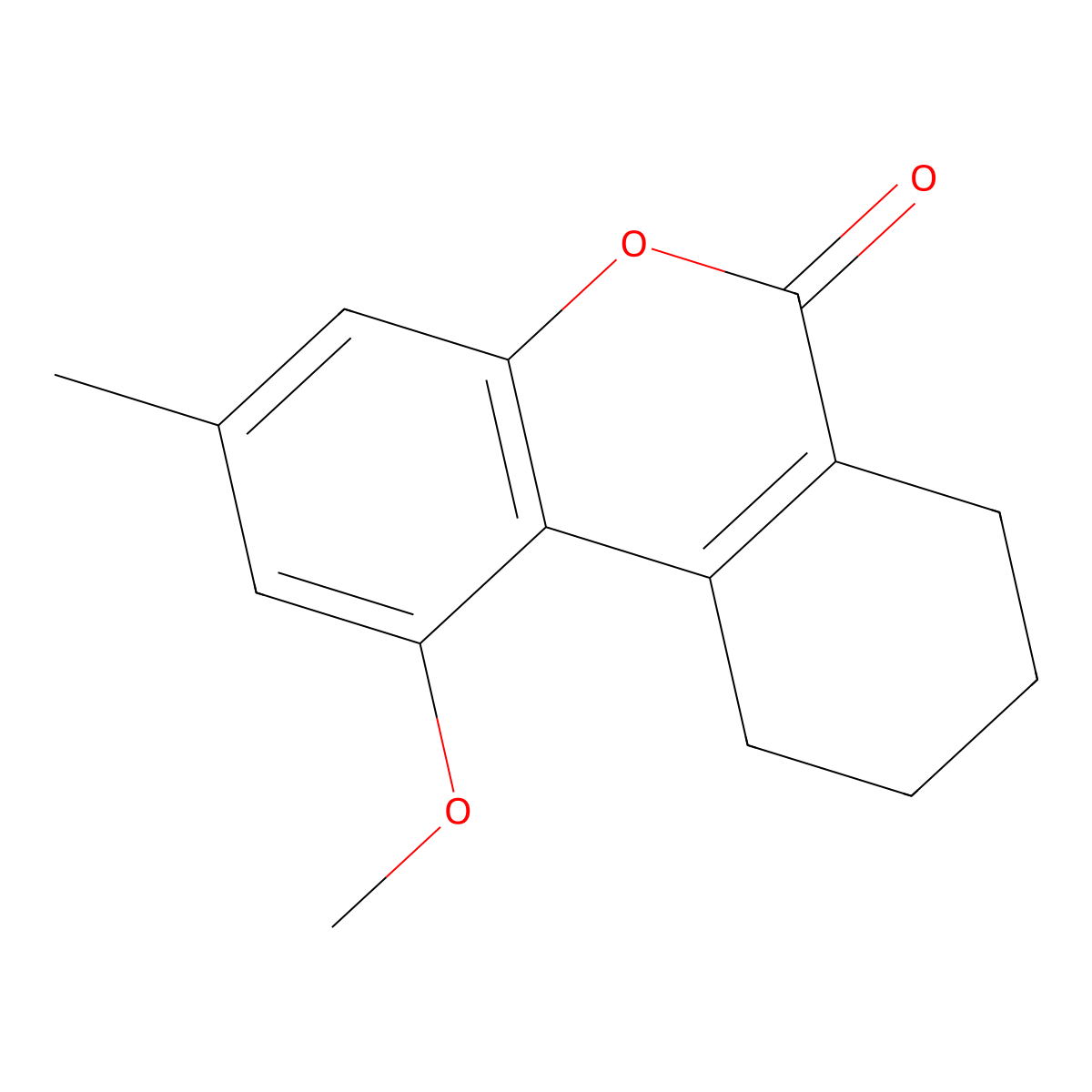 1-methoxy-3-methyl-7,8,9,10-tetrahydro-6H-benzo[c]chromen-6-one molecular structure, CAS 59115-67-2