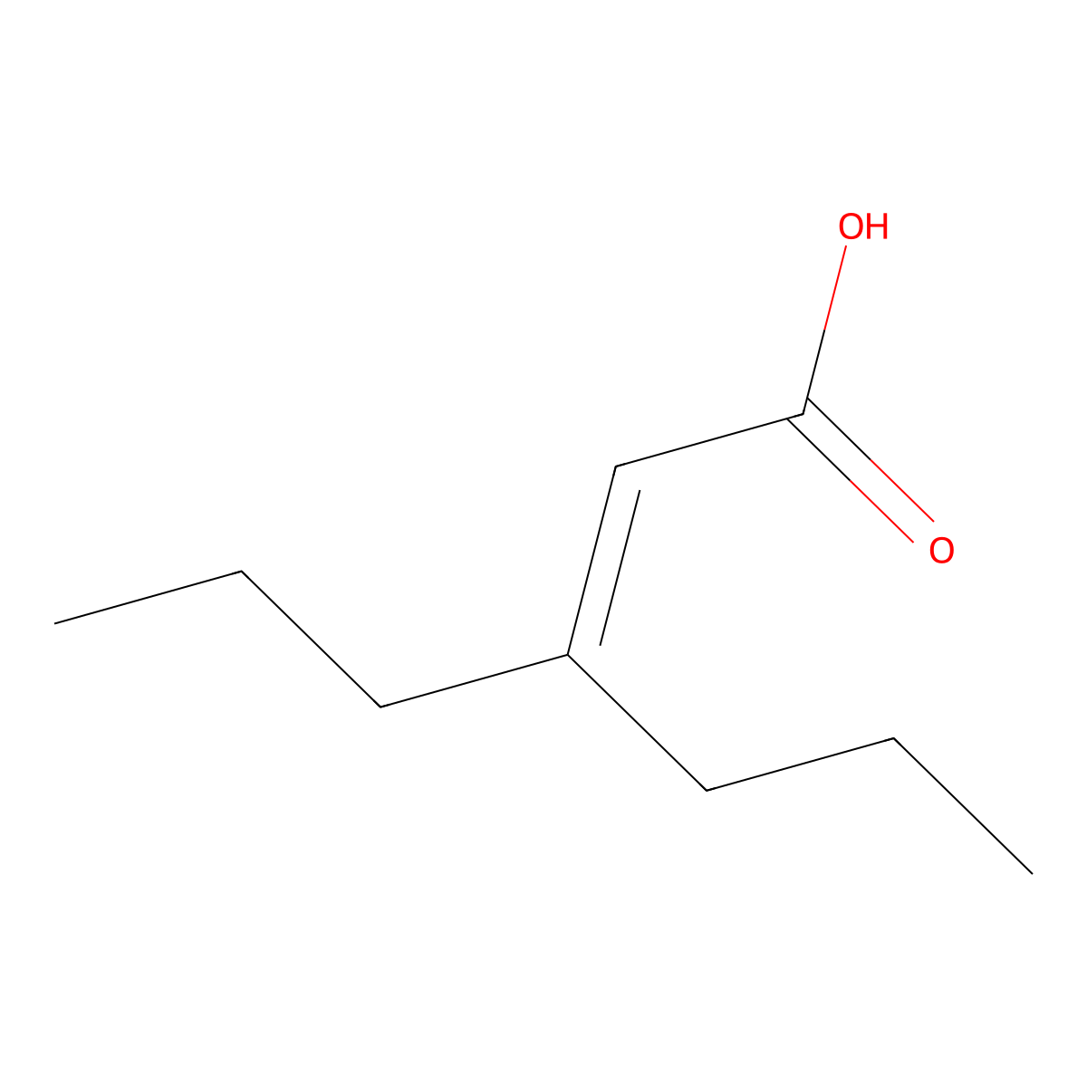 2-Hexenoic acid, 3-propyl- molecular structure, CAS 59117-27-0